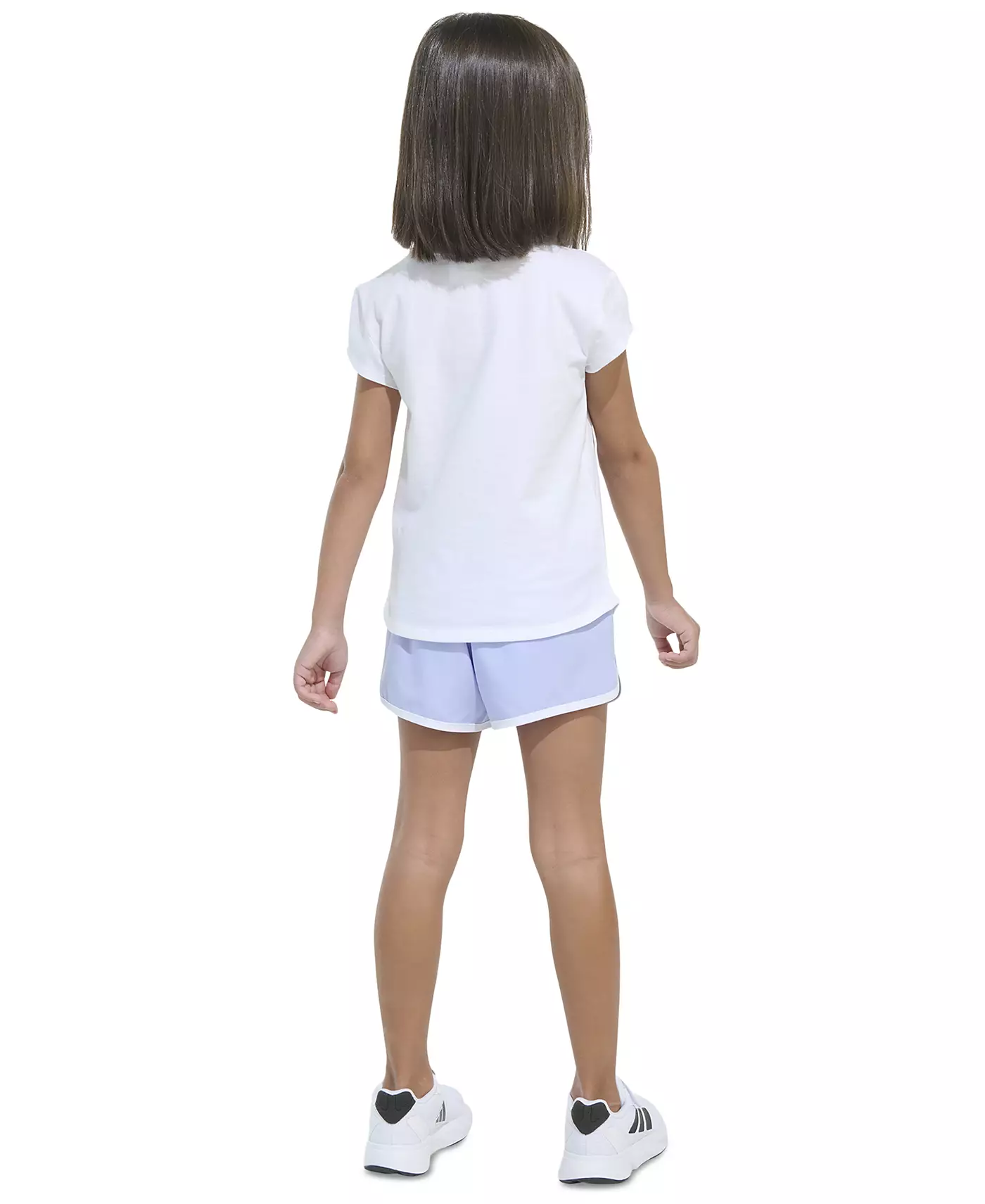 Футболка с короткими рукавами и тканые шорты adidas для малышей и маленьких девочек, комплект из 2 предметов