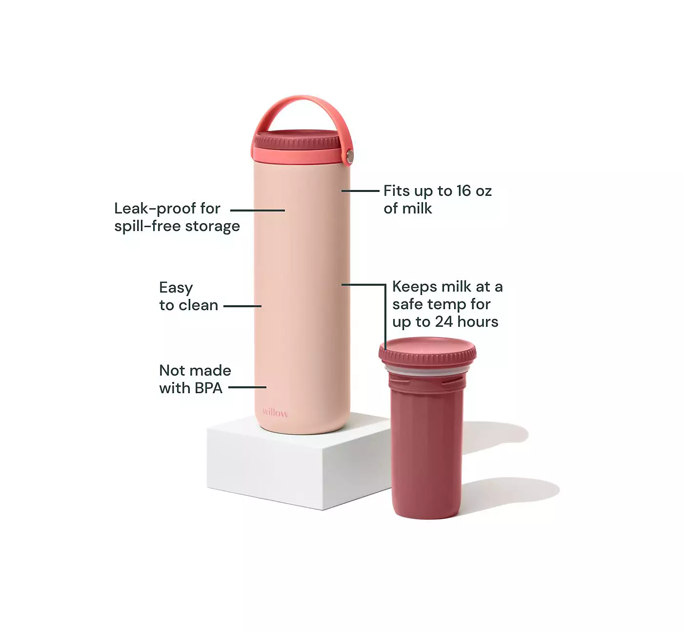 Переносной охладитель молока Willow, розовый