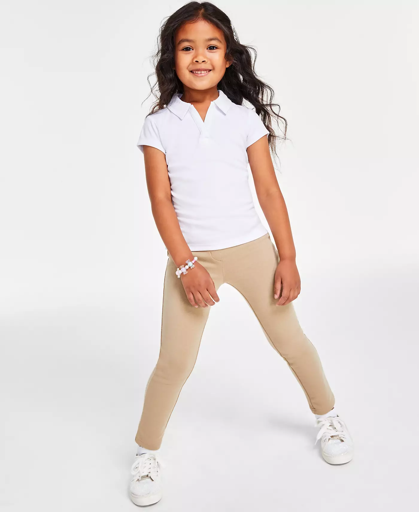 Nautica униформа для маленьких и больших девочек, трикотажный топ и обтягивающие брюки из эластичного материала