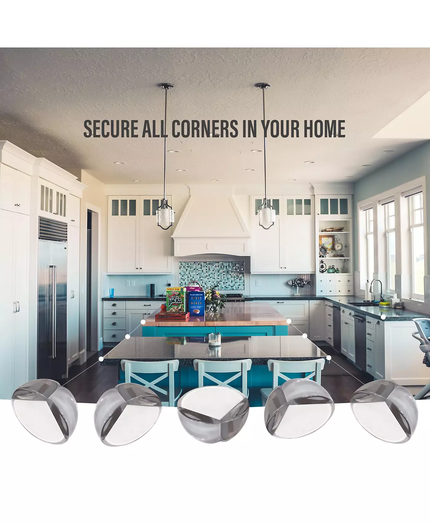 Угловые защитные накладки для малышей Jool Baby (24 шт. в упаковке) Ультрапрозрачная защита углов стола - Долговечный предварительно нанесенный клей - Безопасность мебели и краев