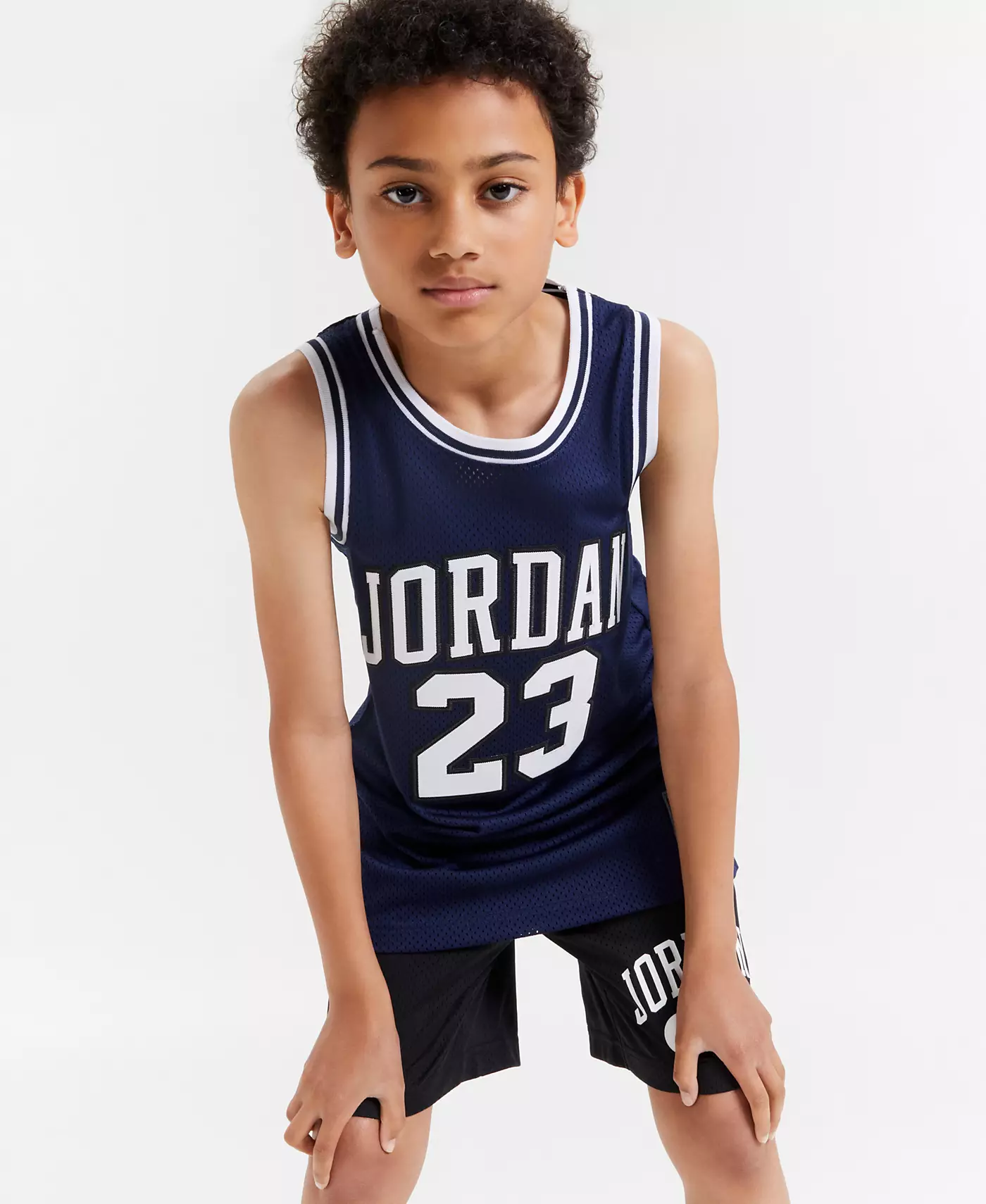 Jordan Big Boys 23 Джерси Майка без рукавов и шорты с сетчатым логотипом