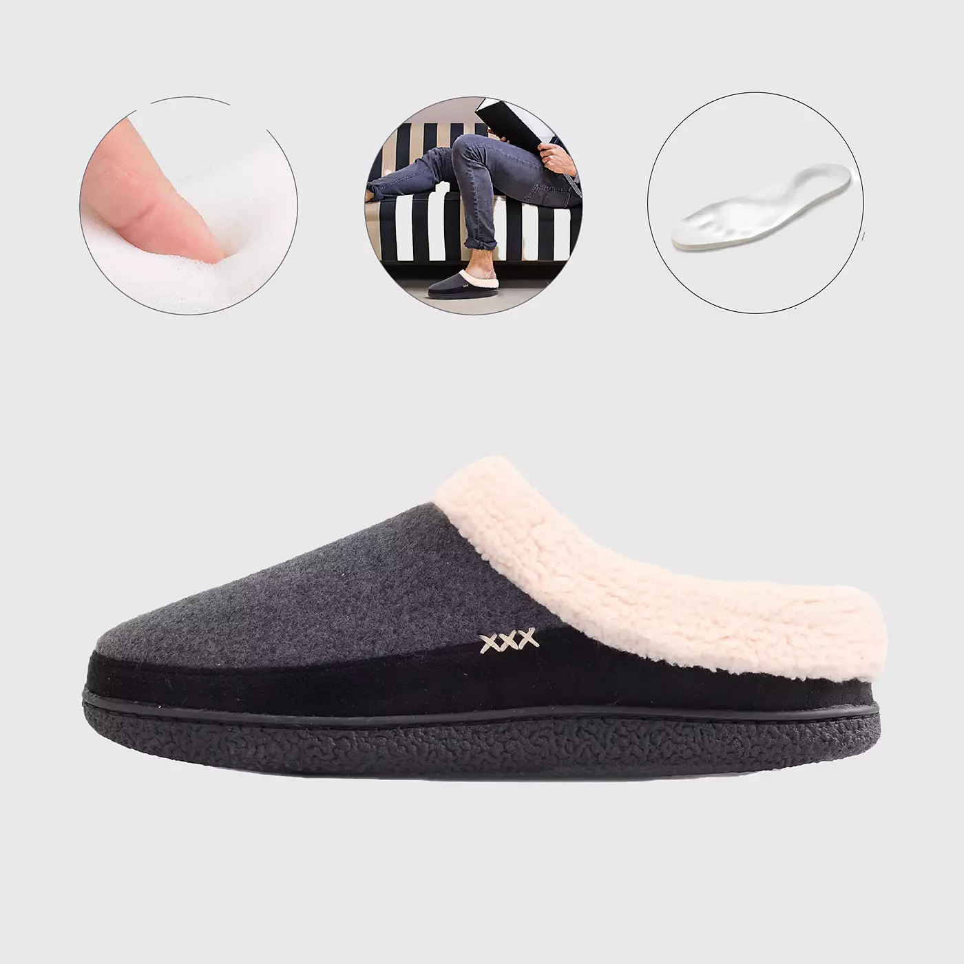 Мужские тапочки Alpine Swiss Memory Foam Clog Slips из флиса с пушистым эффектом Slip On для дома