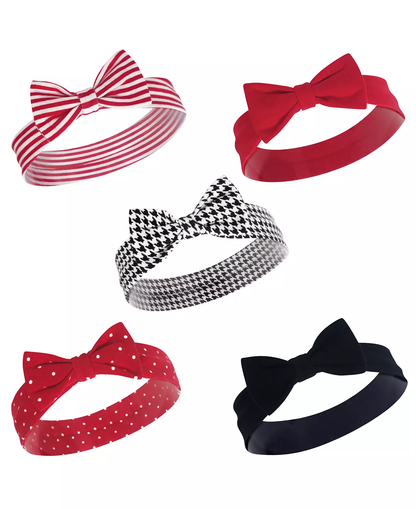 Hudson Baby Baby Girls Hudson Хлопковые повязки на голову 5 шт., Стрелки Сердца, 0-24 месяца