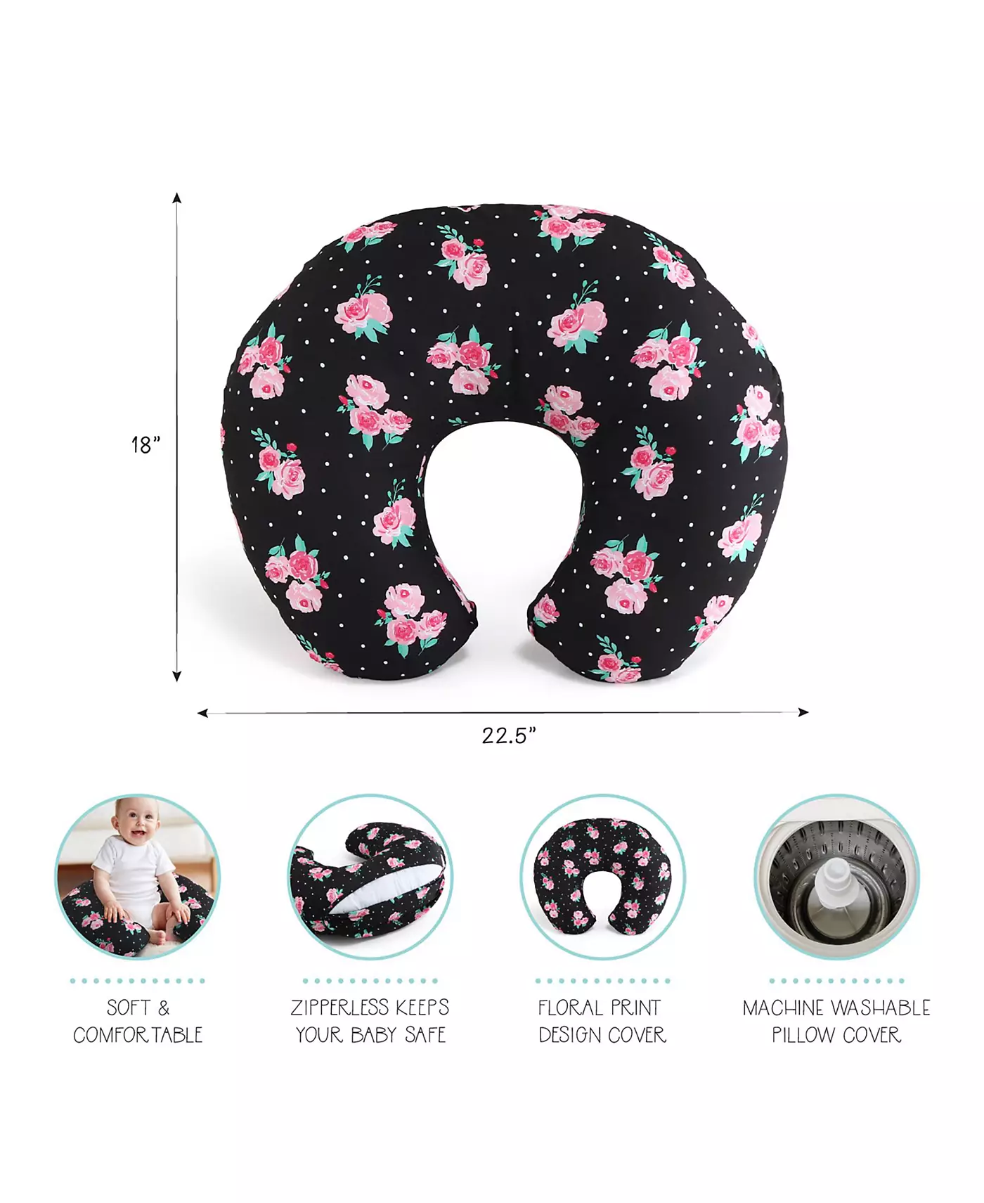 Подушка для кормления грудью Peanutshell, черный камуфляж