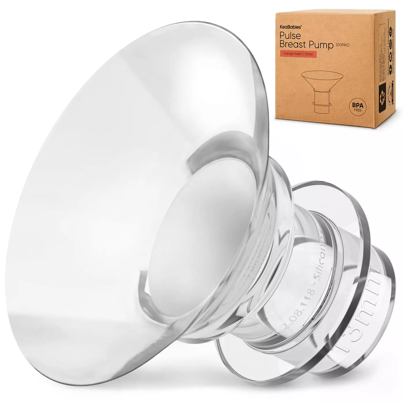 Вставка-фланец для молокоотсоса KeaBabies 13/17/21/24/27 мм, совместимая с Pulse S10 Pro, сменные детали для молокоотсоса без содержания бисфенола А