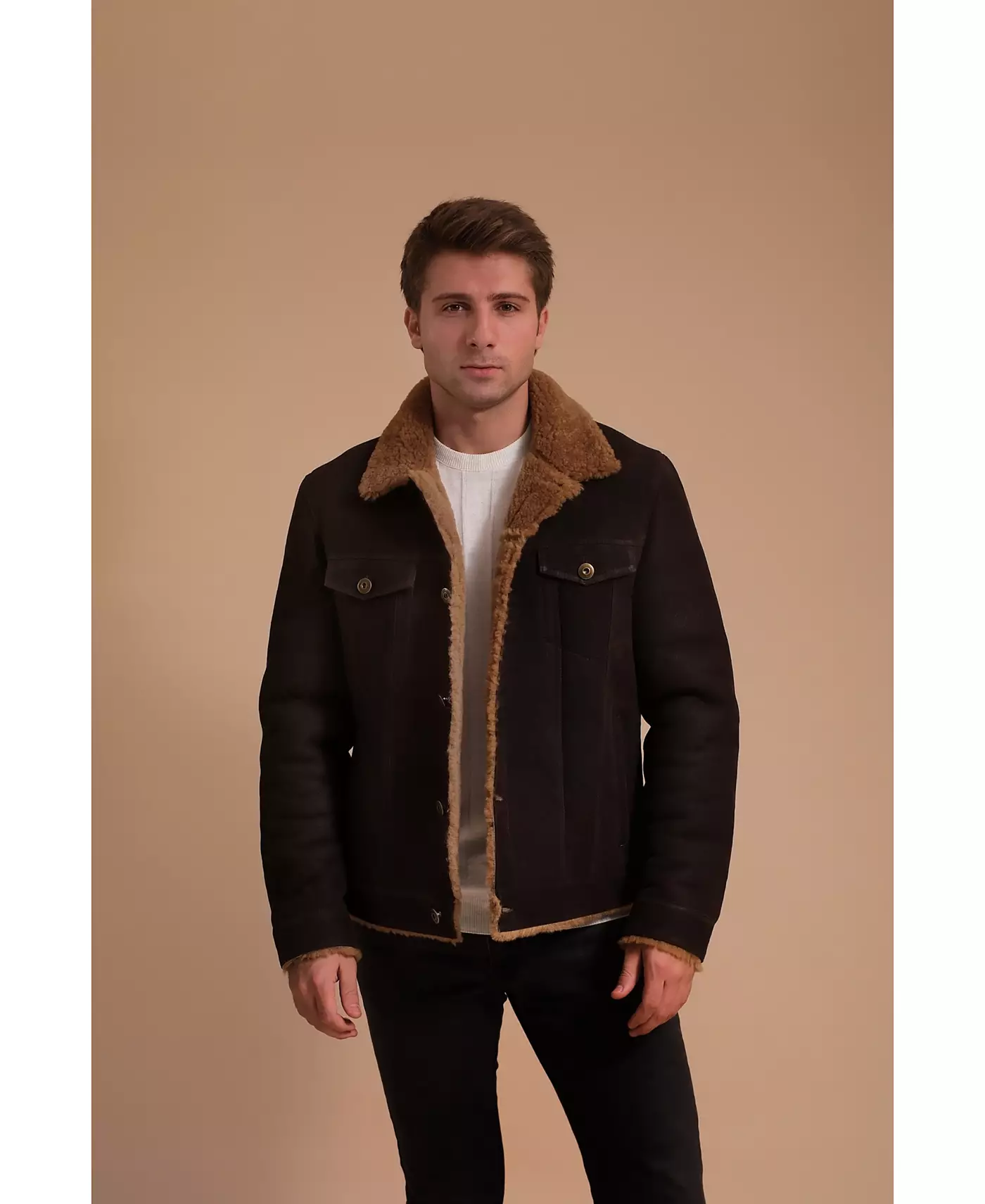 Мужская куртка Furniq UK из овчины, коричневая, создана для Macy's