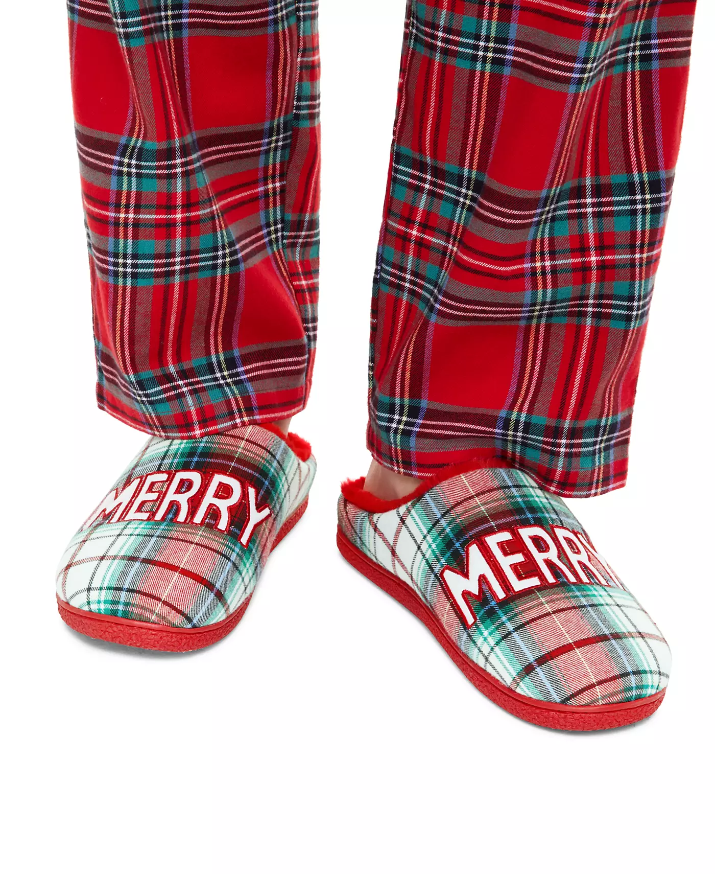 Пижама для всей семьи Holiday Lane, унисекс, тапочки Merry Winterton в клетку