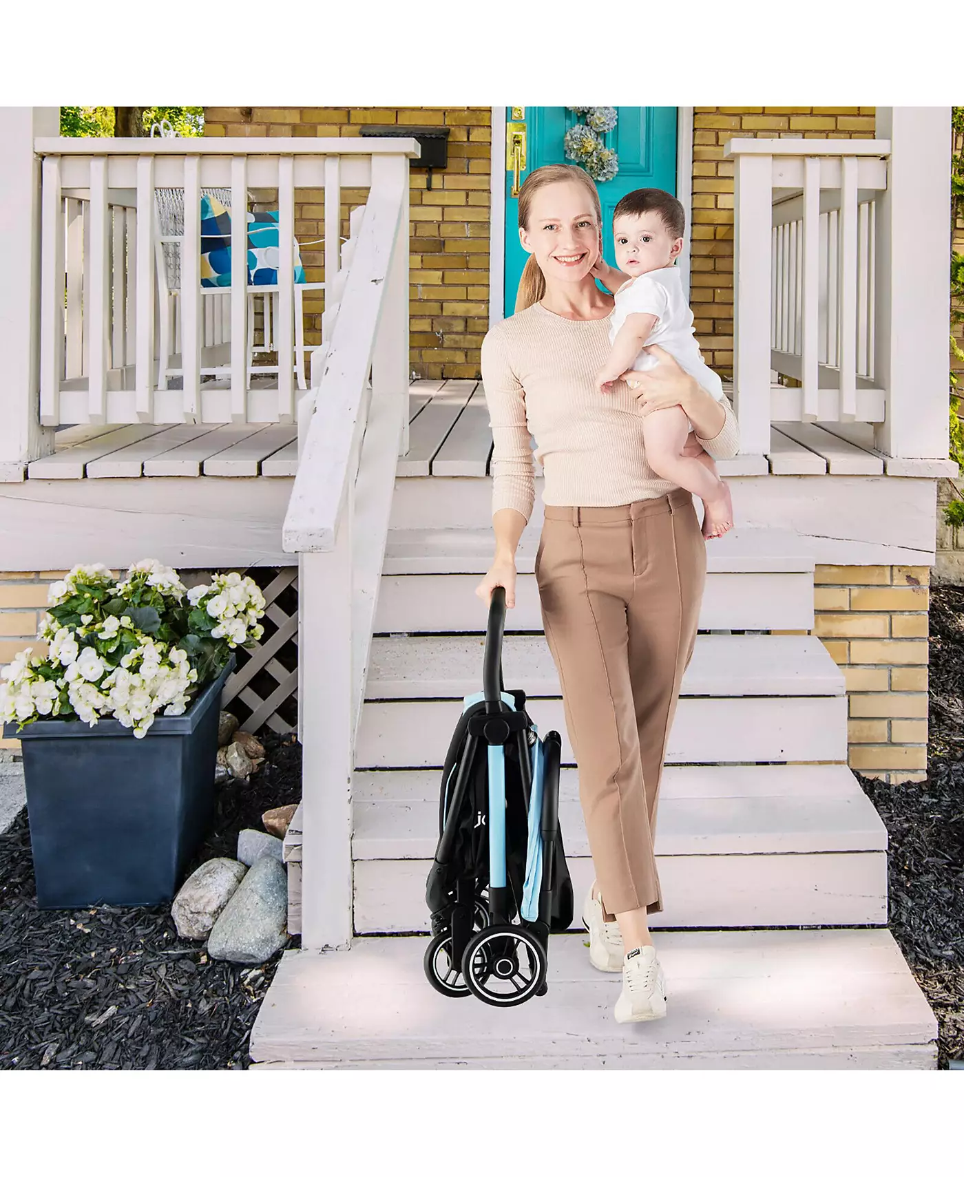 Портативная детская коляска Gymax, складывающаяся одной рукой, с алюминиевой рамой