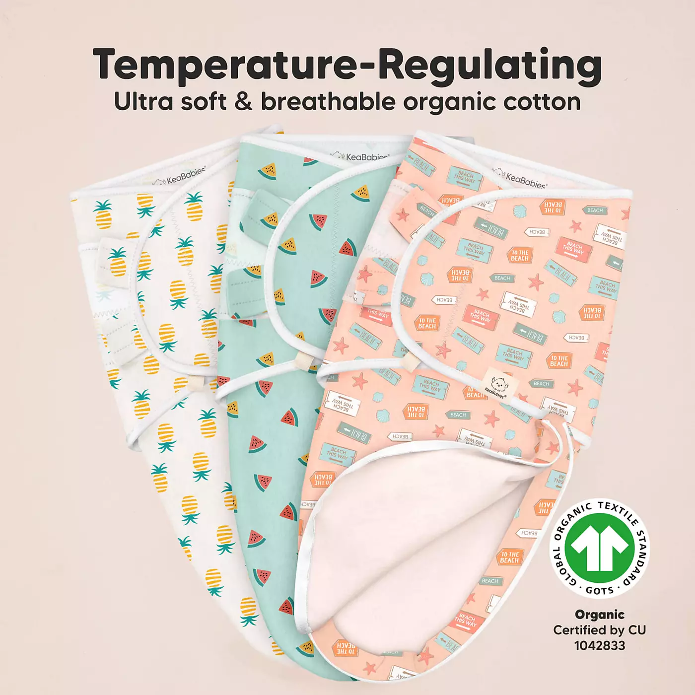 KeaBabies 3 упаковки Успокаивающие пеленки Zippy для детей 0-3 месяцев, спальные мешки для новорожденных, пеленки на молнии, носимое пеленальное одеяло