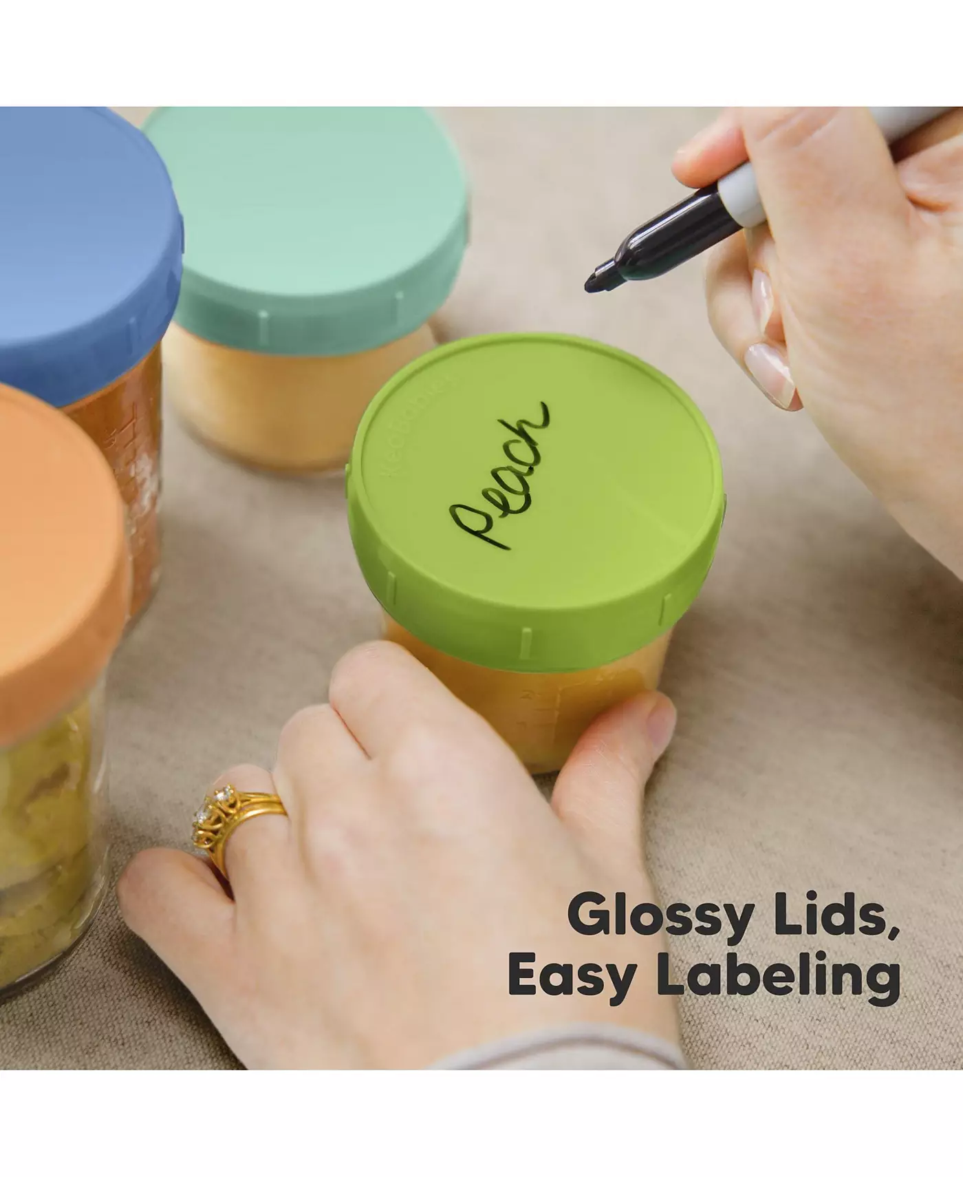 Контейнеры для хранения детского питания KeaBabies 8 шт., герметичные, стеклянные, не содержащие бисфенол-А, для кормления детей