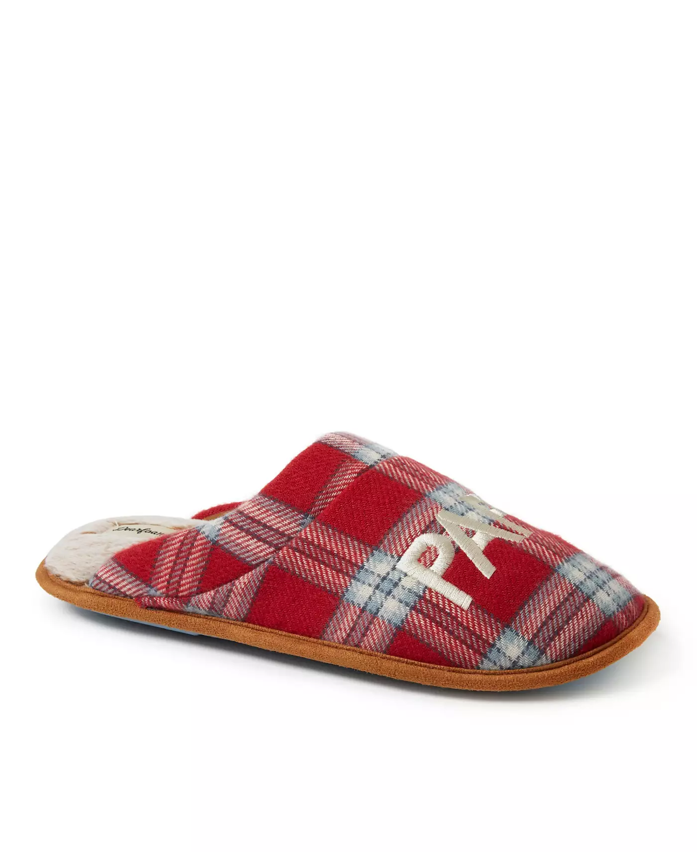 Мужские тапочки Dearfoams Papa Bear Red Plaid Dad Scuff