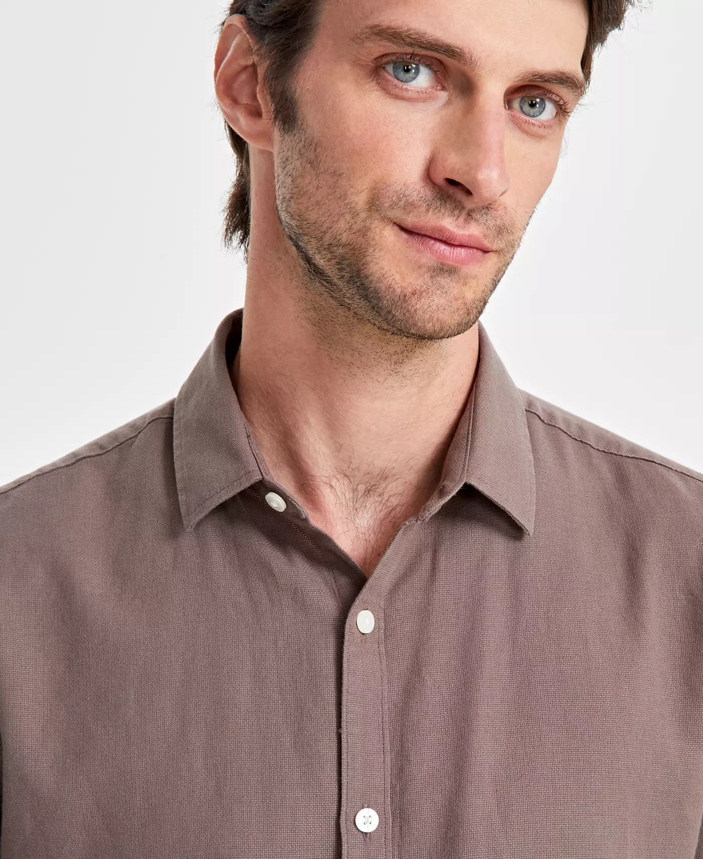 Мужская рубашка Alfani с короткими рукавами и однотонной текстурой, созданная для Macy's