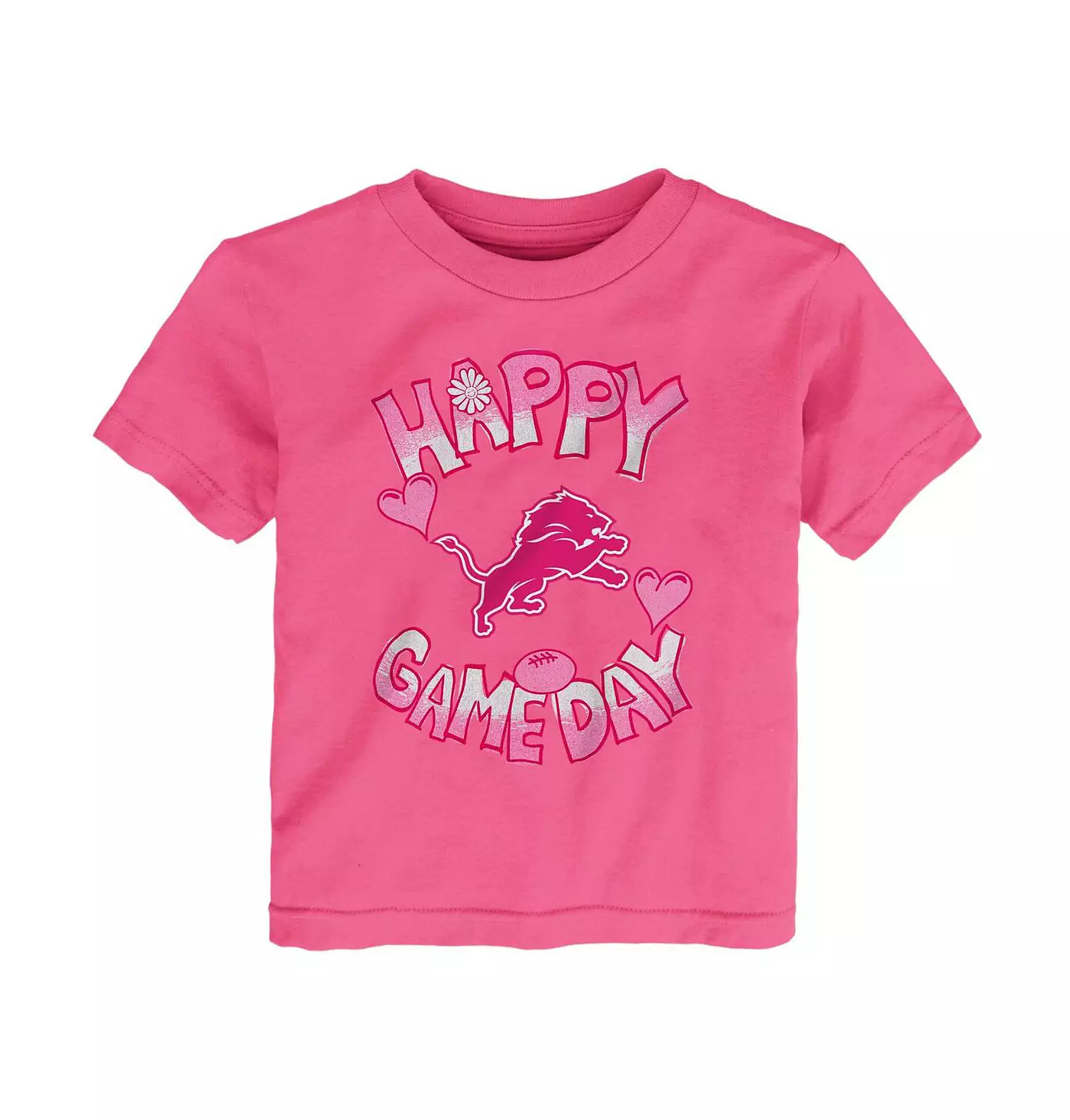 Outerstuff Baby Boys and Girls Pink Detroit Lions Happy Gameday Футболка