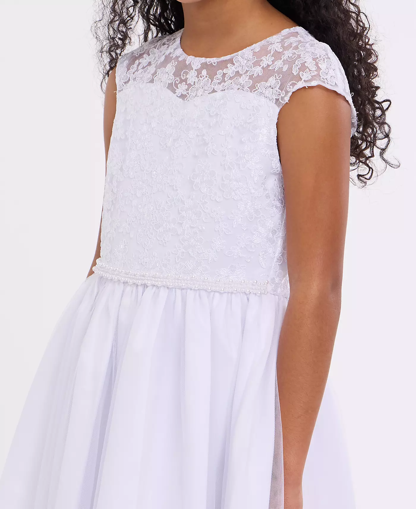 Платье для причастия Bonnie Jean Big Girls с вышитыми рукавами-крылышками