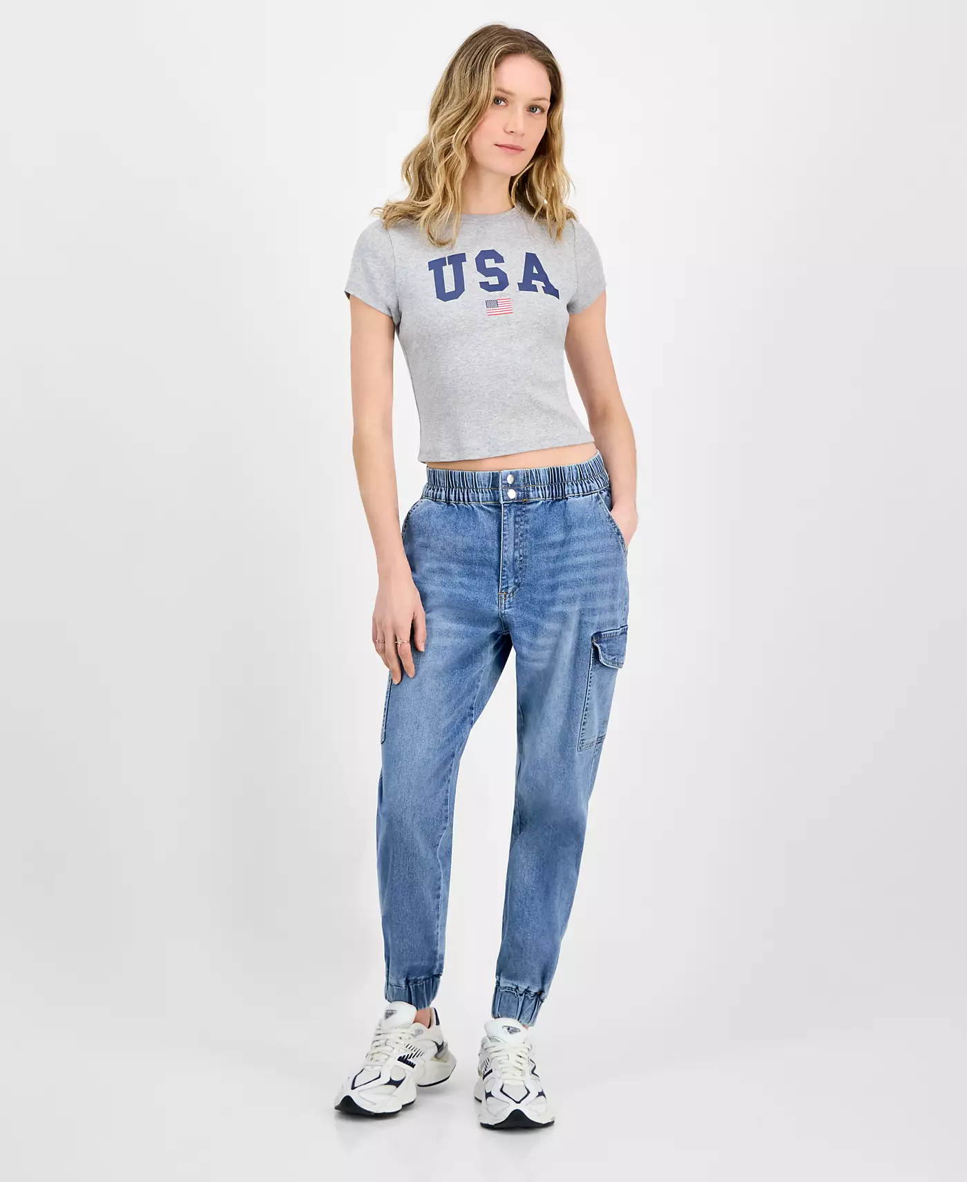 Джинсы-джоггеры Madden Girl Juniors со средней посадкой и двумя пуговицами