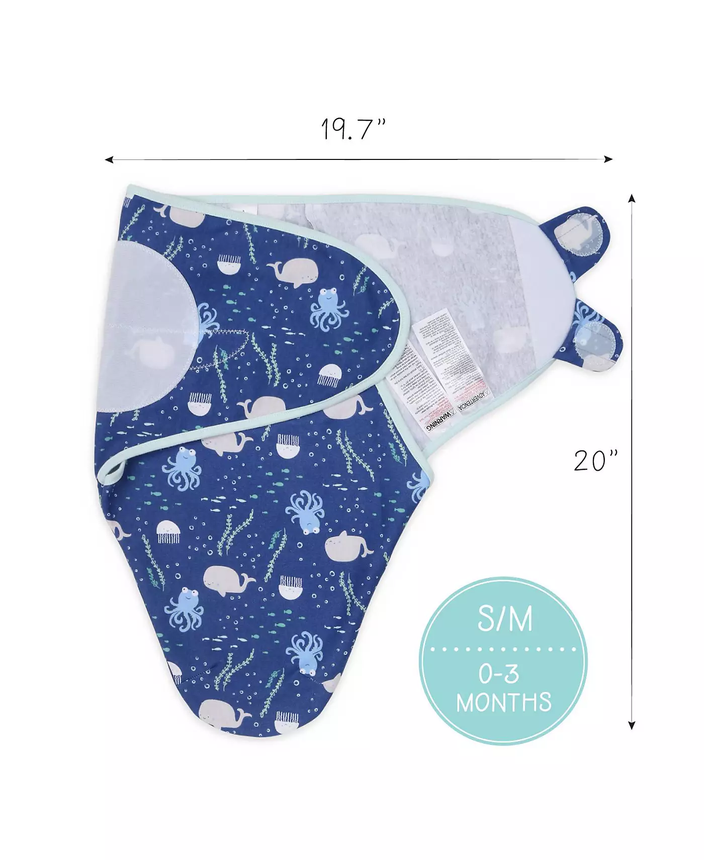 Пеленки для новорожденных Peanutshell для мальчиков и девочек, набор из 3 штук, под морем