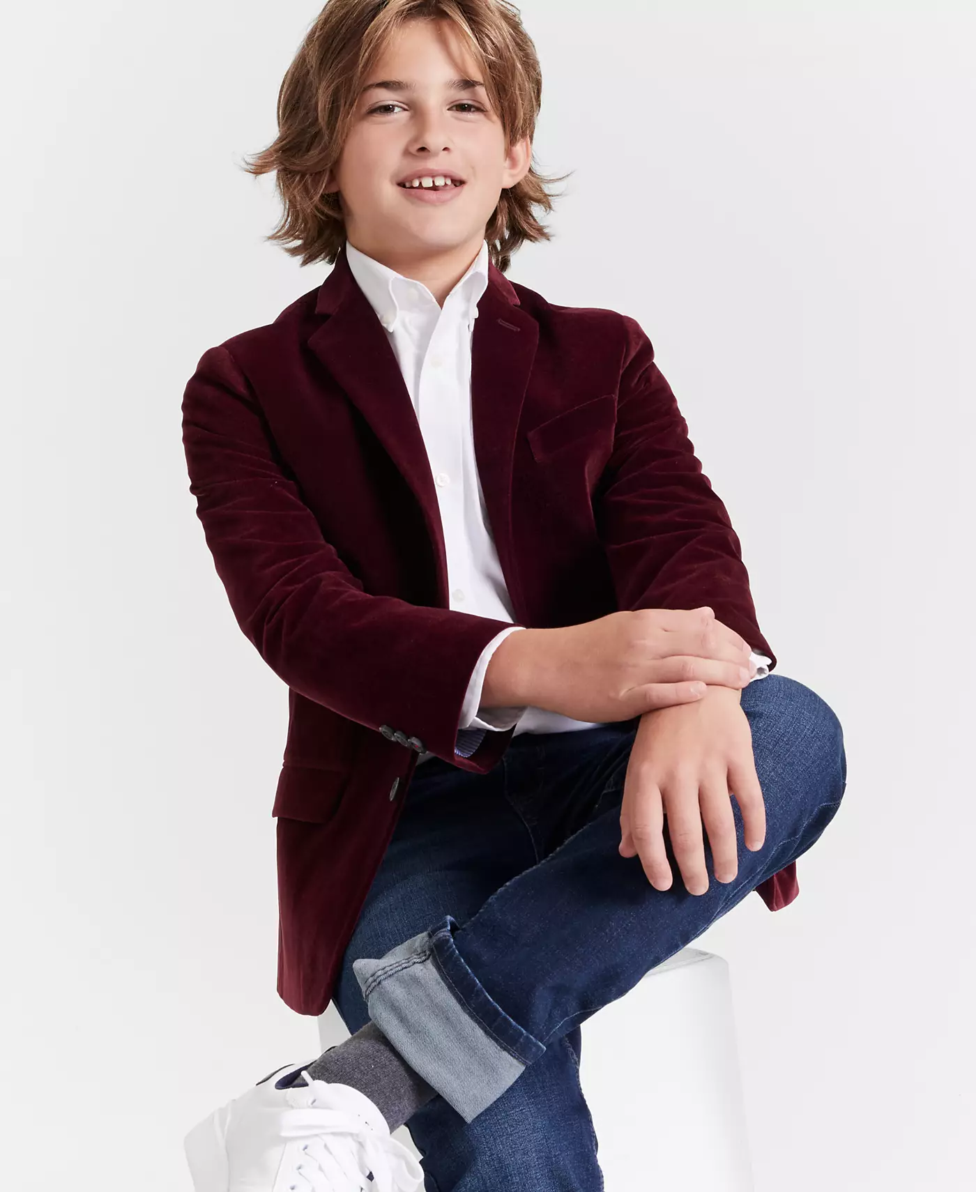 Спортивное пальто Tommy Hilfiger Big Boys Velvet, рубашка Oxford и джинсы Stretch