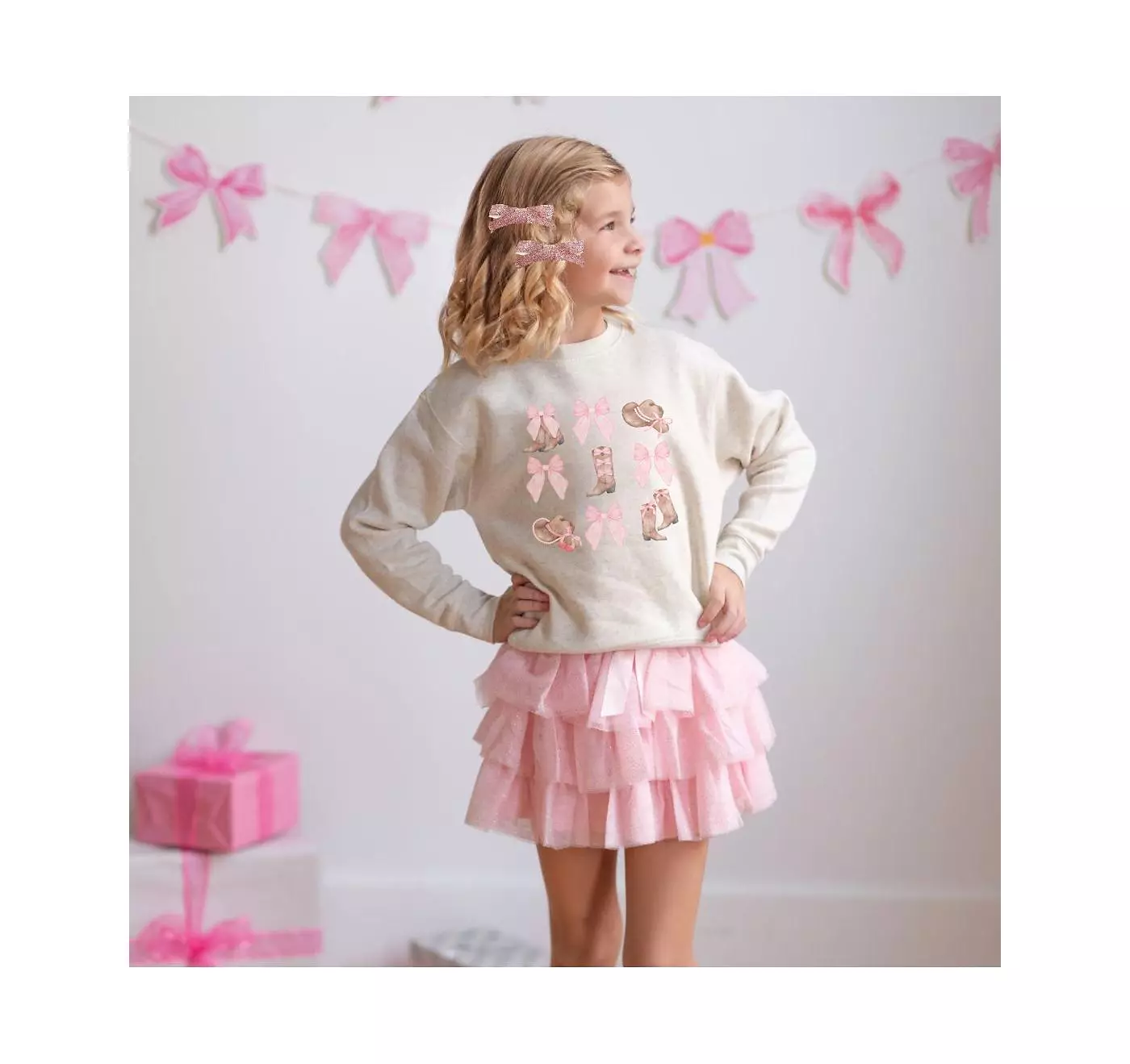 Sweet Wink Child Girl Розовый блестящий бант-клипса набор