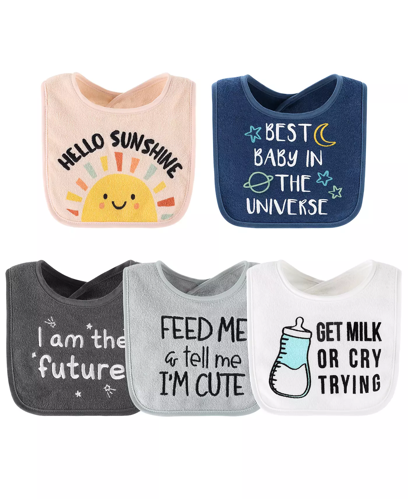 Нагрудники для кормления девочек Peanutshell Terry, 10 шт., Hello Sunshine