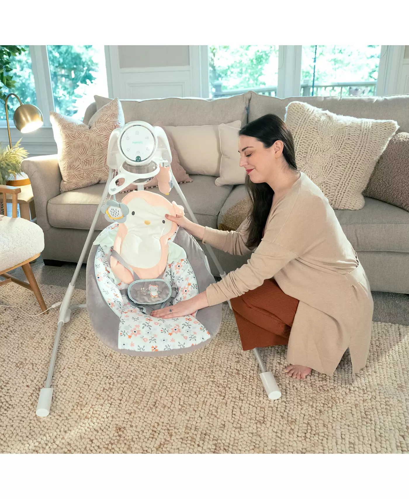 Ingenuity InLighten 5-скоростные детские качели - поворотное детское сиденье