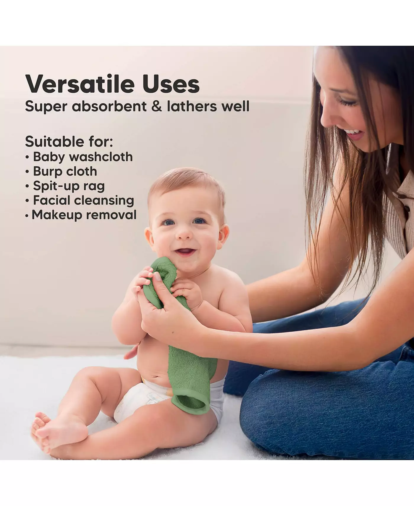 KeaBabies 6 упаковок роскошных детских мочалок, органические и мягкие детские мочалки, детские банные полотенца, салфетки для лица