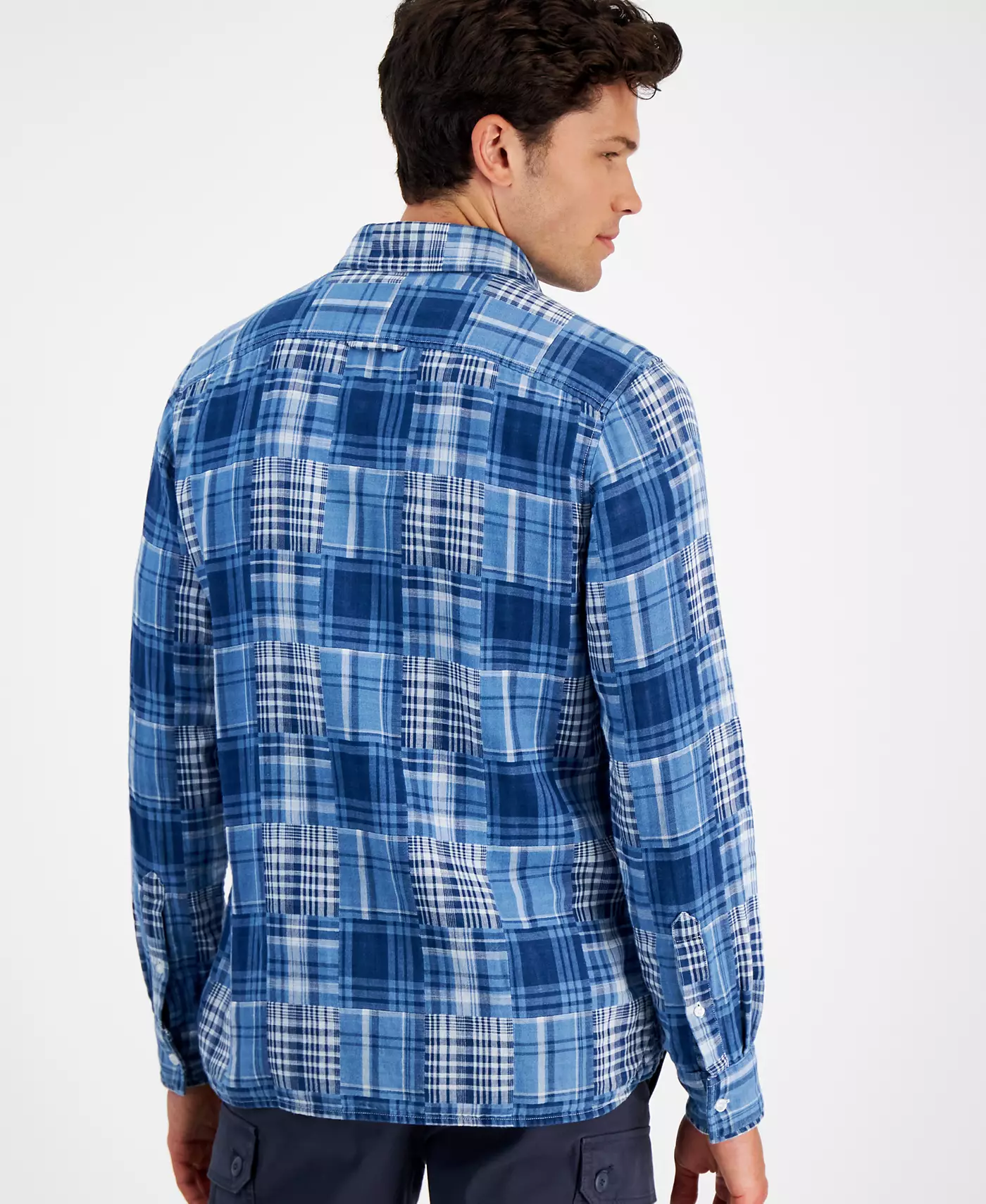 Мужская рубашка Sun + Stone Baldwin Regular-Fit Madras Plaid на пуговицах, созданная для Macy's
