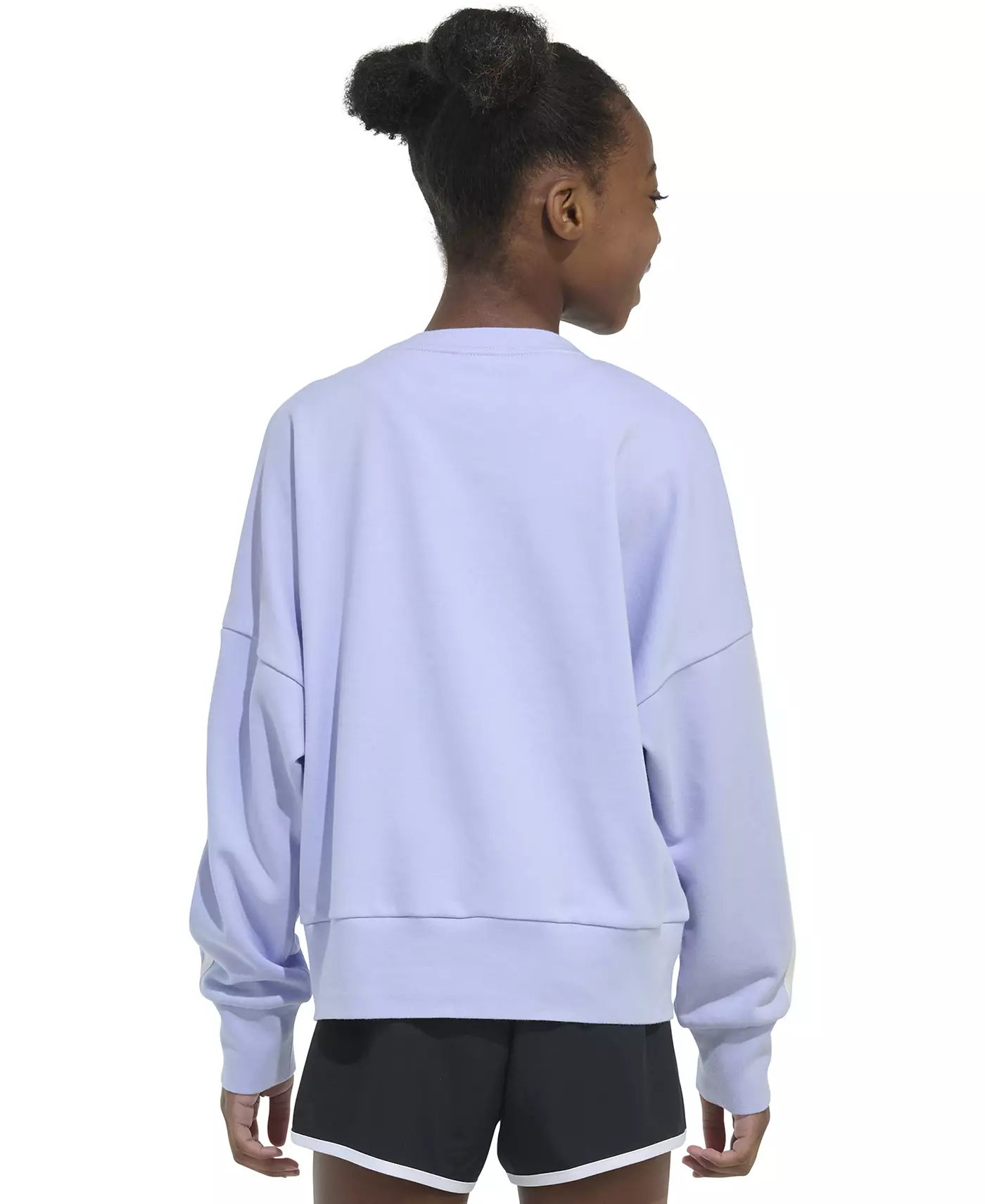 Толстовка-пуловер с круглым вырезом и длинными рукавами adidas Big Girls с тремя полосками из французского терри