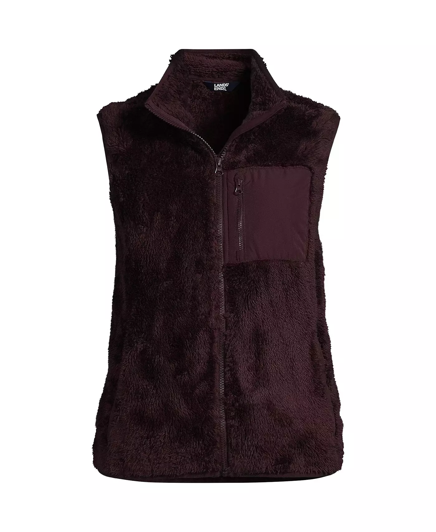 Уютный жилет Lands' End Plus Size из флиса с высоким ворсом