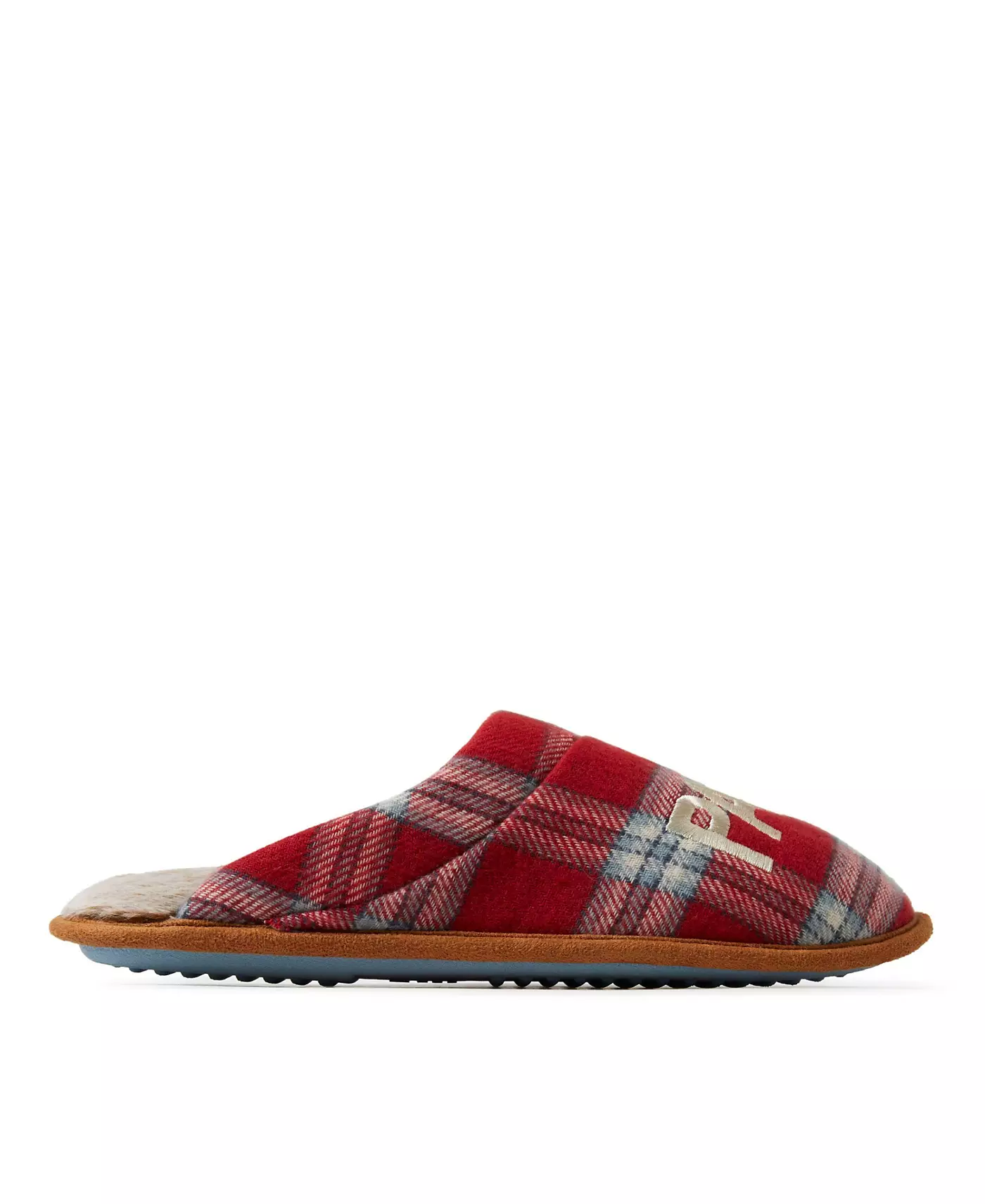 Мужские тапочки Dearfoams Papa Bear Red Plaid Dad Scuff