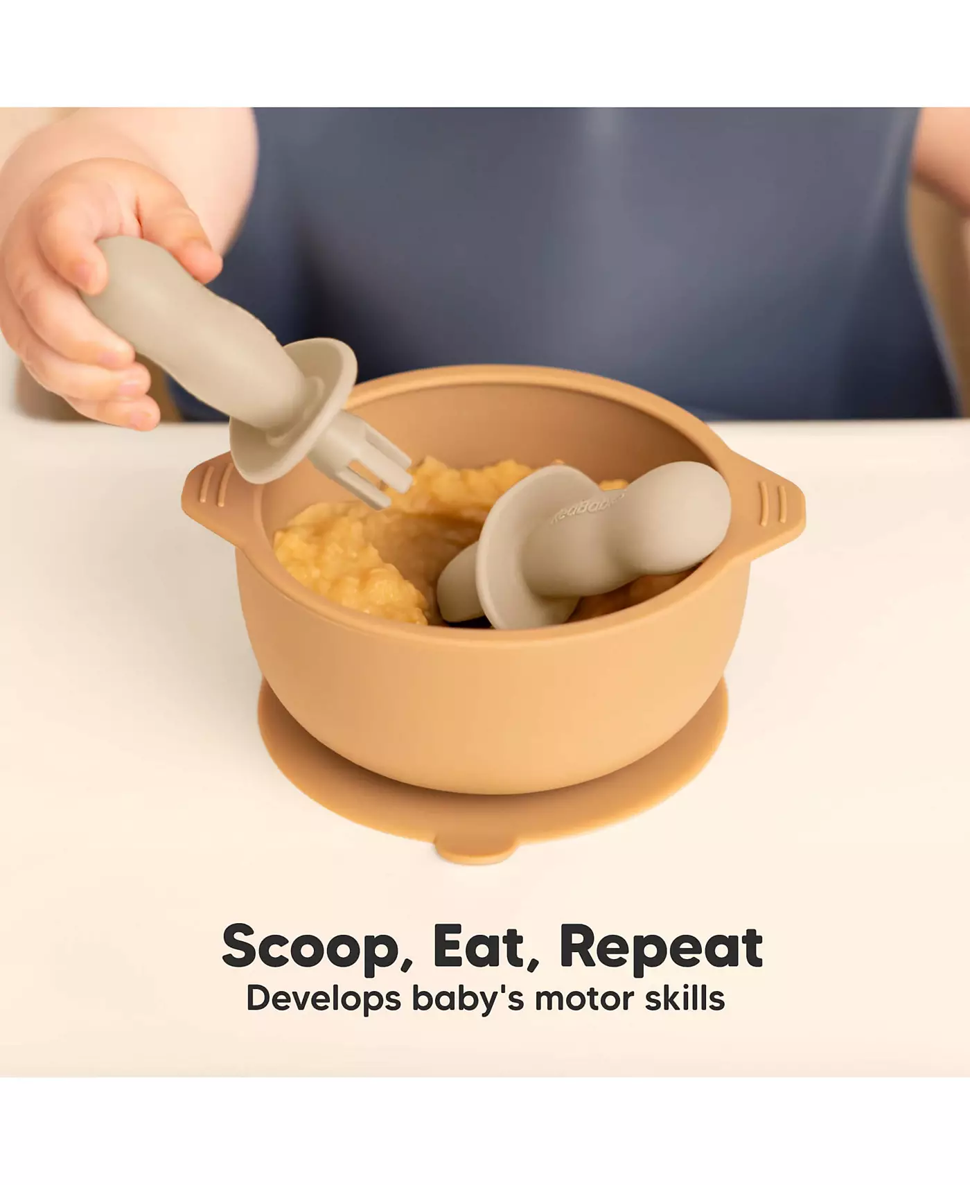 Набор из 4 ложек и вилок для младенцев KeaBabies Prep, столовые приборы для самостоятельного кормления ребенка 6-18 месяцев, набор для кормления младенцев BLW из силикона, без бисфенола-А