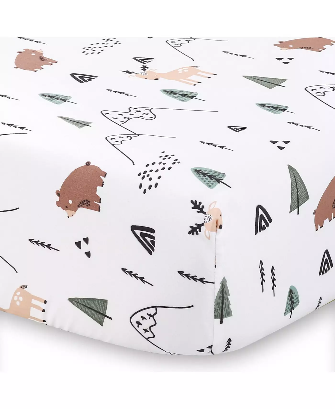 Комплект постельного белья для детской кроватки Peanutshell Woodland Camo из 7 предметов и 4 пачки простыней