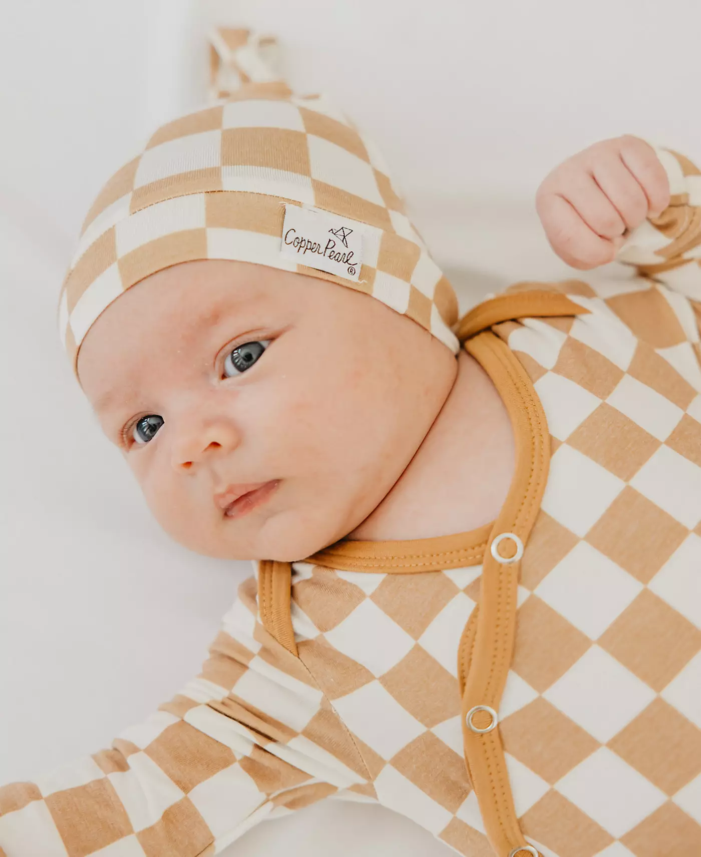 Вязаное одеяло Copper Pearl Baby Rad с принтом, шапка-узел, многоцелевой чехол и вязаное платье