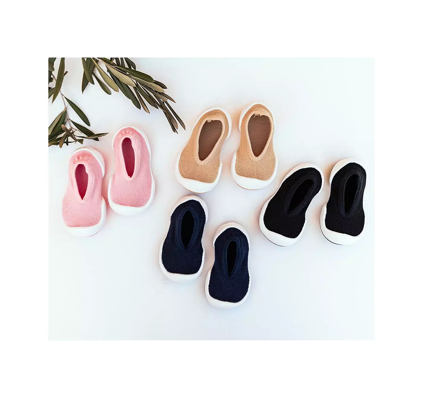 Komuello Младенческая Девочки Мальчик Дышащие Моющиеся Нескользящие Носки Туфли На Плоской Подошве - Оникс