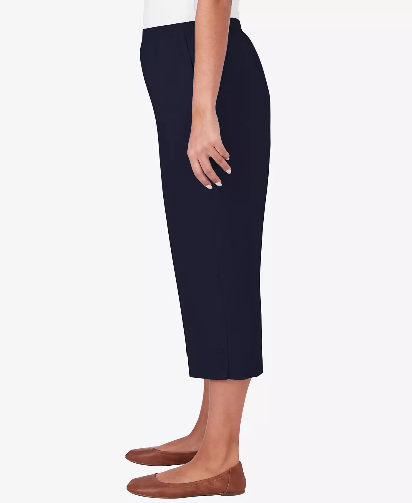 Джинсовые брюки-капри Alfred Dunner Petite Classics с пуговицами