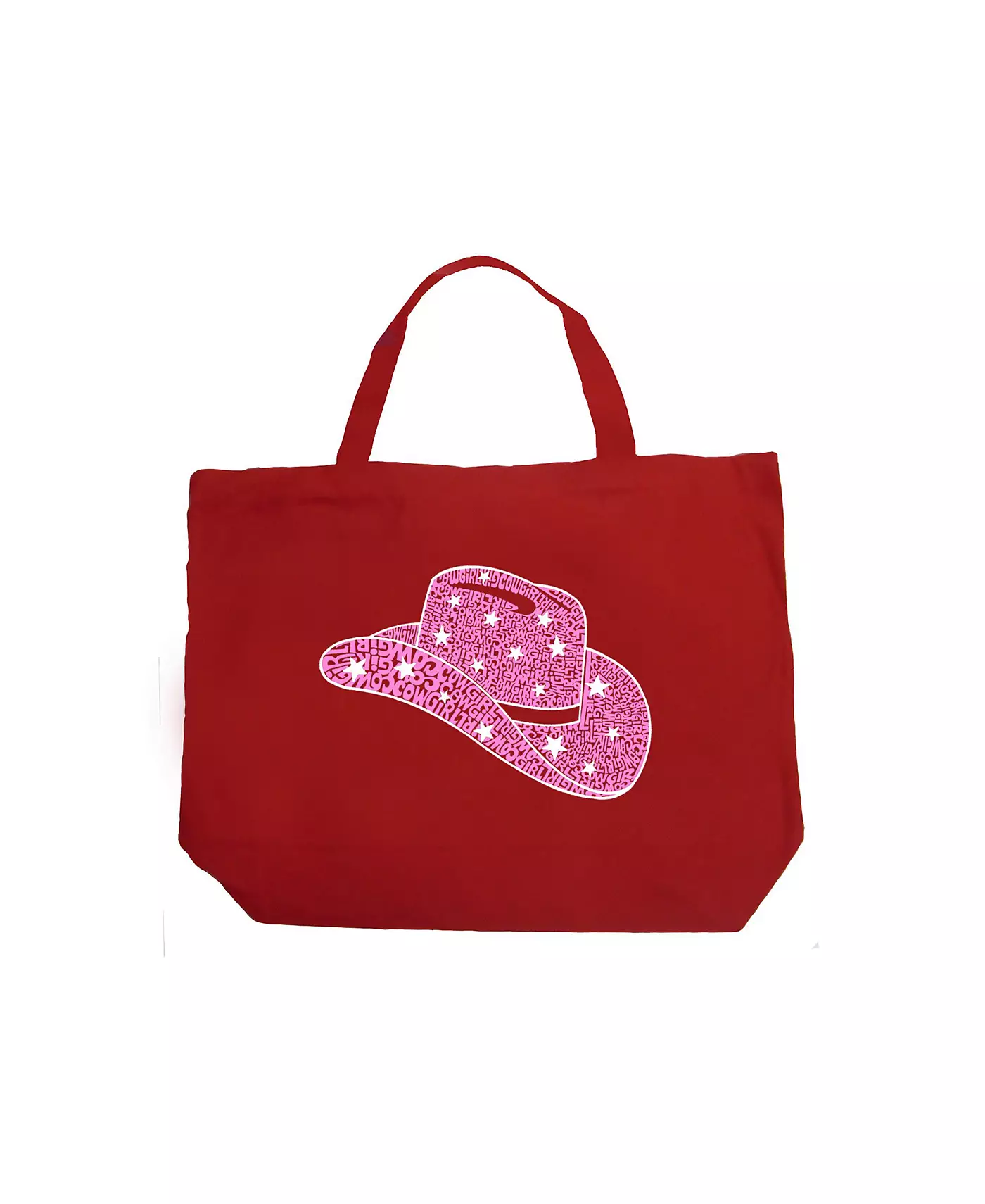 Шляпа ковбойши в стиле поп-арт в стиле Лос-Анджелеса - большая сумка-тоут с надписью Word Art