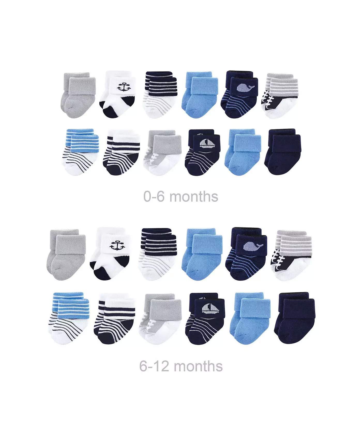 Носки Luvable Friends Baby Boys Grow with Me из хлопка и махровых тканей