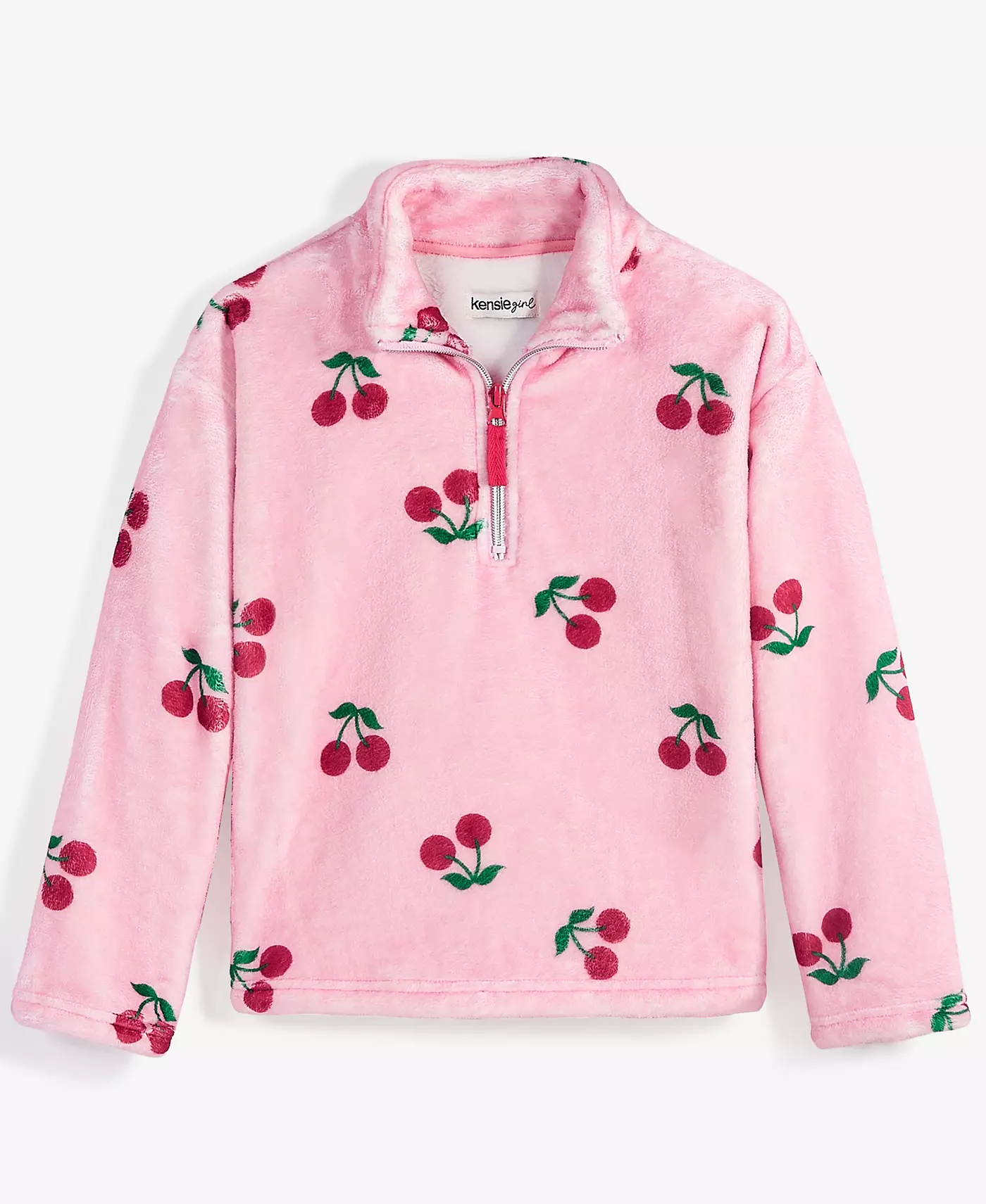 Толстовка Kensie Big Girls Cherry Printed Plush Half Zip