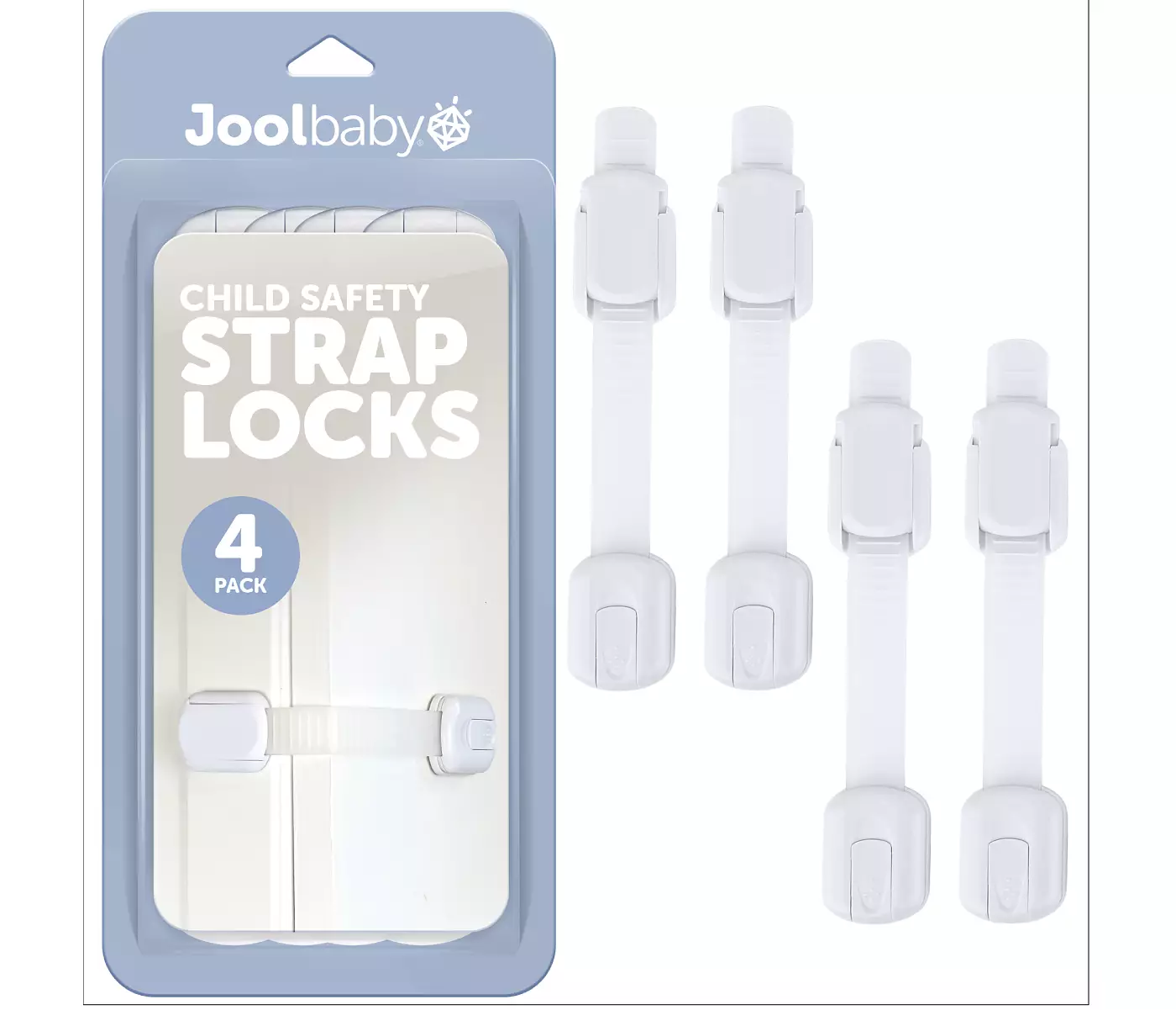 Jool Baby многофункциональный ремень безопасности для шкафов, холодильников, ящиков, набор из 4 защитных клеев