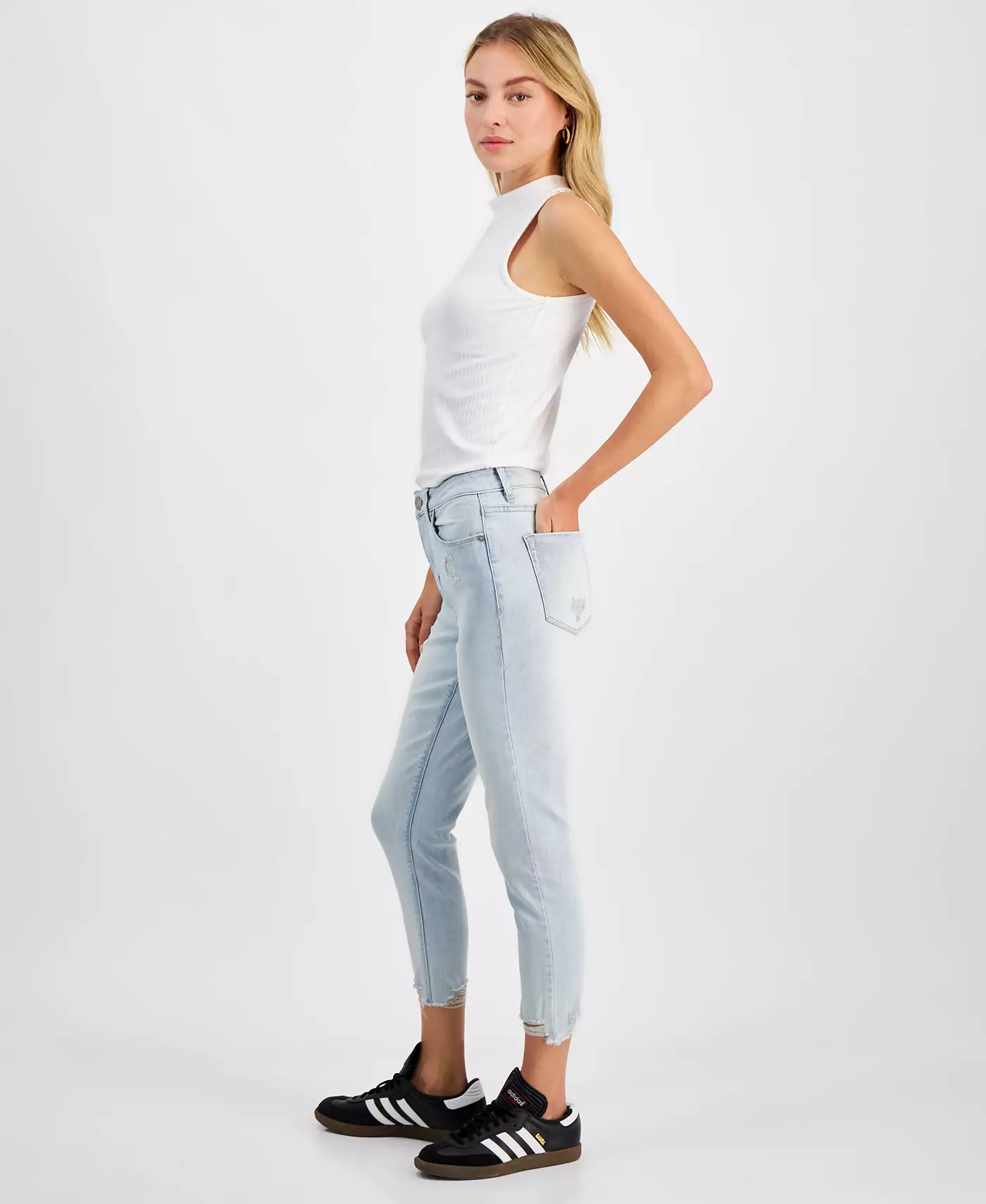 Укороченные джинсы Indigo Rein Juniors Curvy со средней посадкой