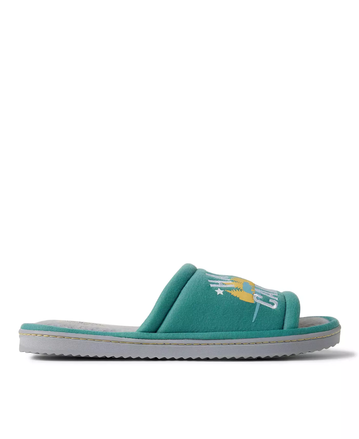 Мужские тапочки Dearfoams Men s Lennox Happy Camper Knit Shower Slide House Slipper