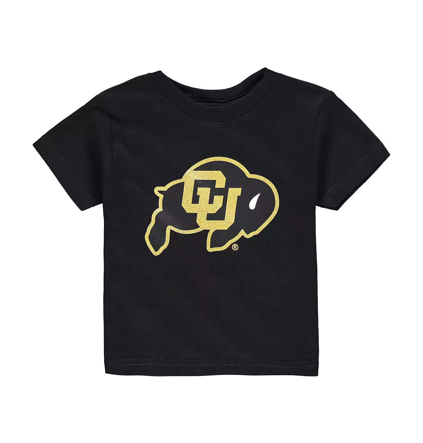 Футболка унисекс для малышей Two Feet Ahead, черная, с большим логотипом Colorado Buffaloes