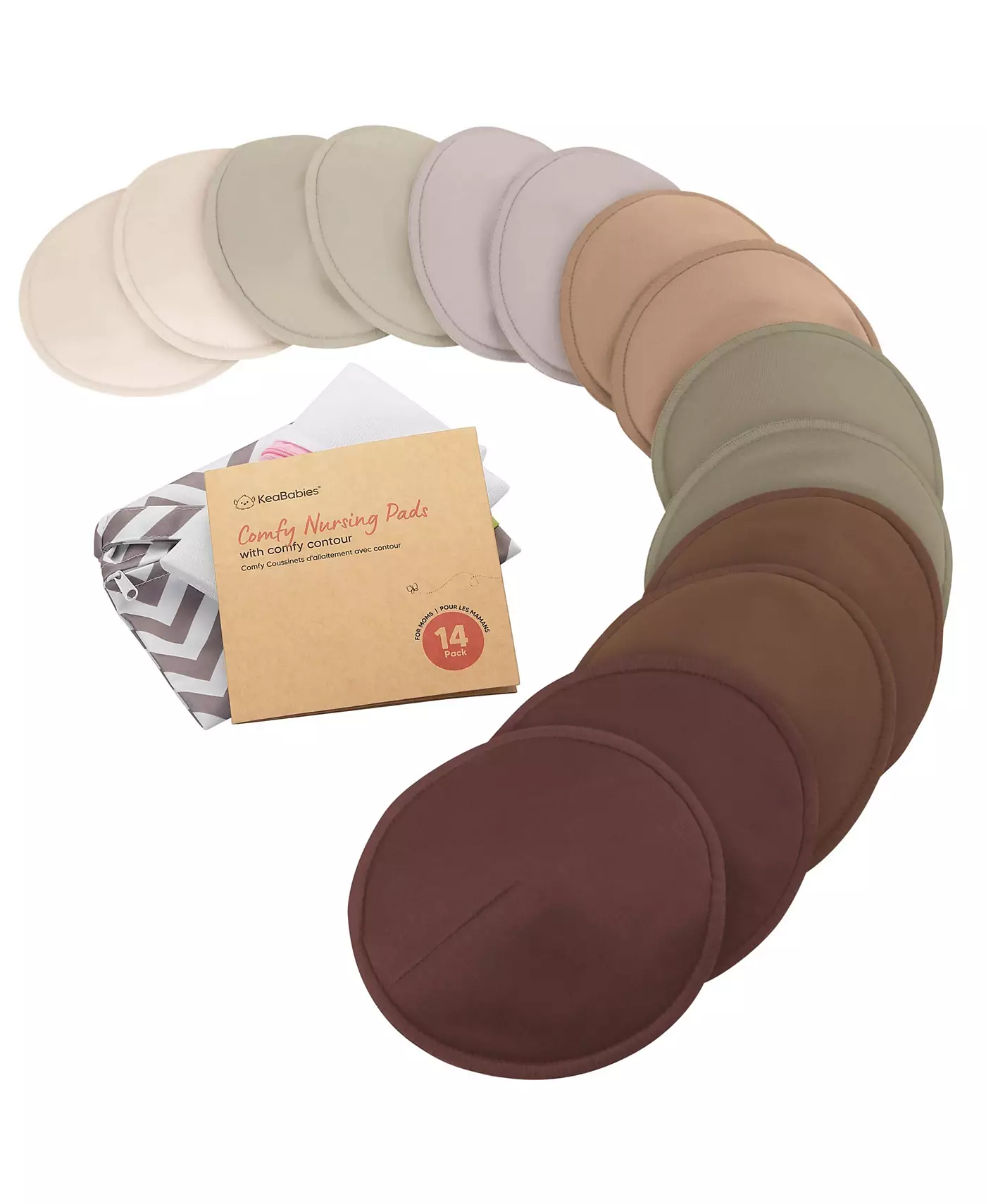 KeaBabies Maternity 14 упаковок органических прокладок для груди, моющиеся прокладки для груди + мешок для стирки, многоразовые прокладки для сосков