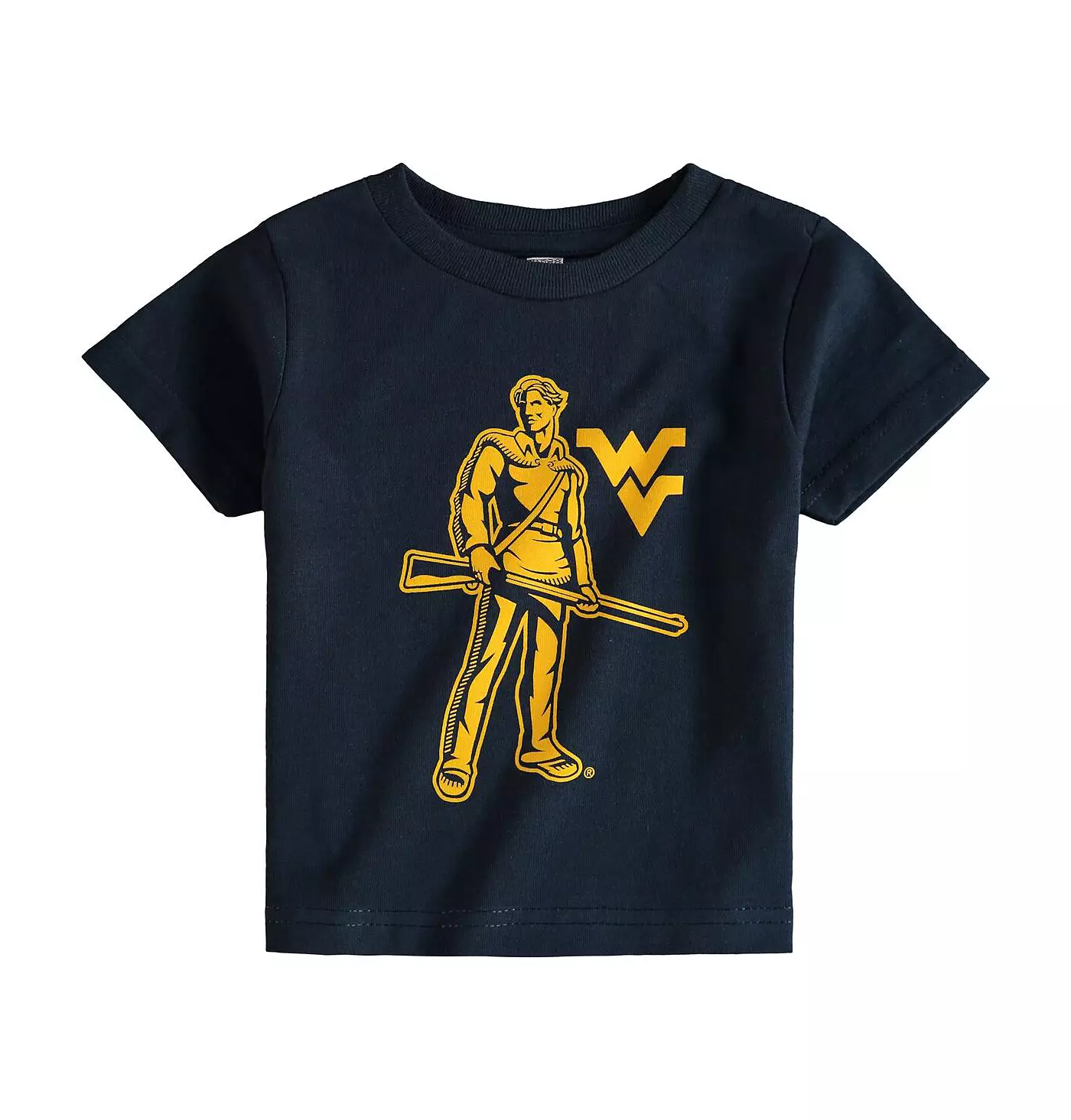 Футболка унисекс для малышей Two Feet Ahead Navy West Virginia Mountaineers с большим логотипом