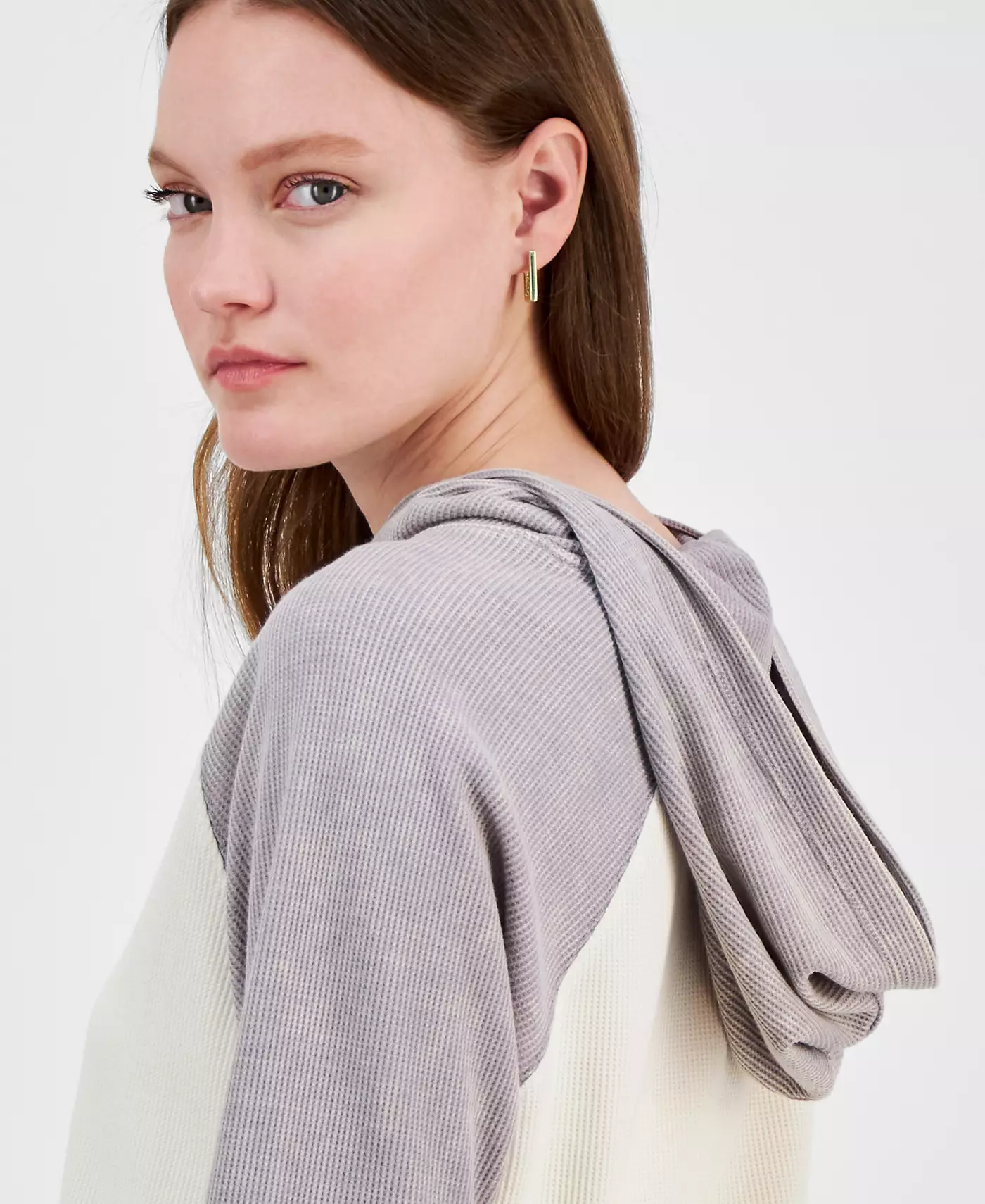 Толстовка Hippie Rose Juniors с цветными блоками и вафельной вязкой