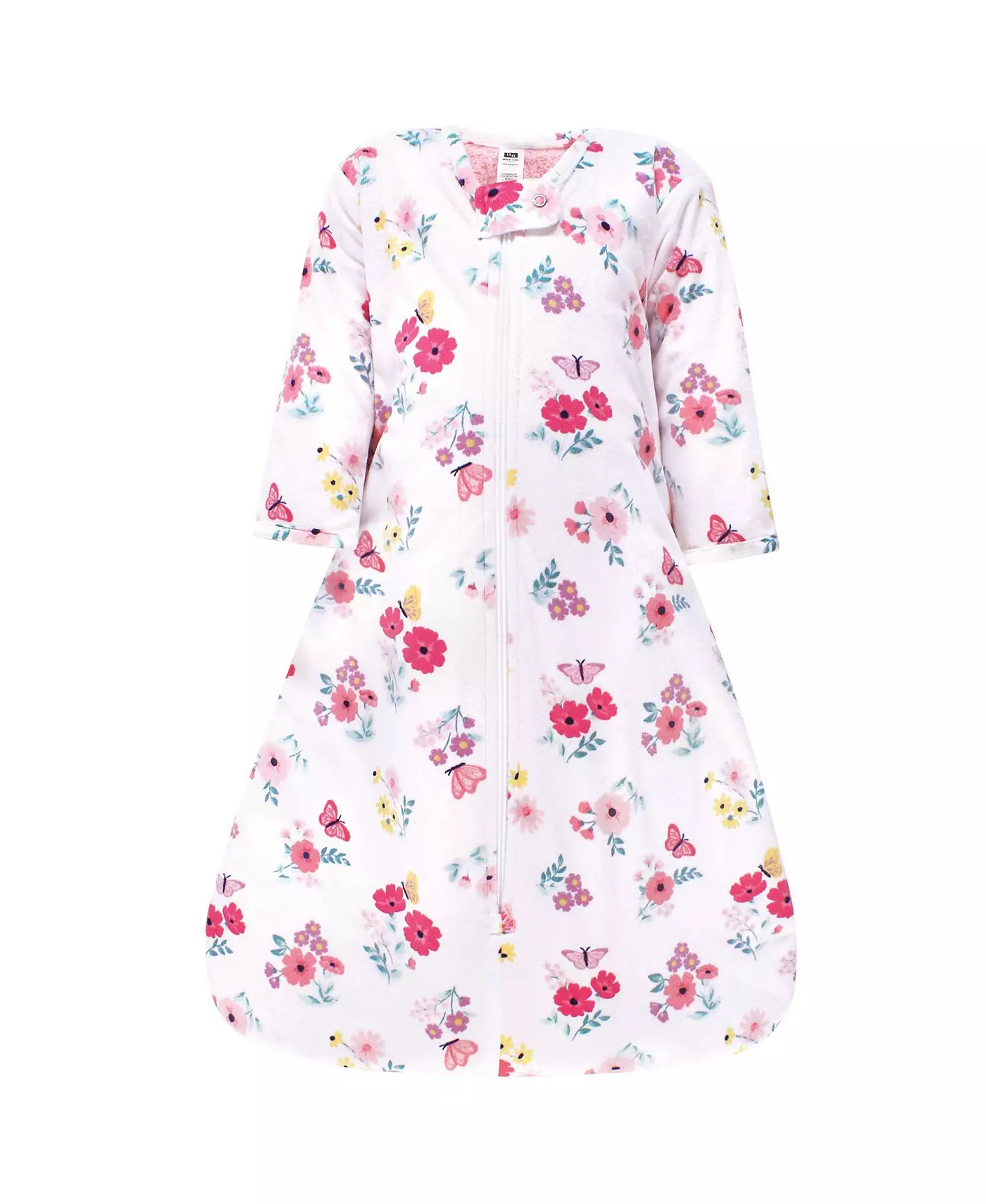 Hudson Baby Baby Girls Hudson Длинный рукав плюшевый искусственный мех спальный мешок, носимое одеяло, бабочка цветочный, 12-18 месяцев