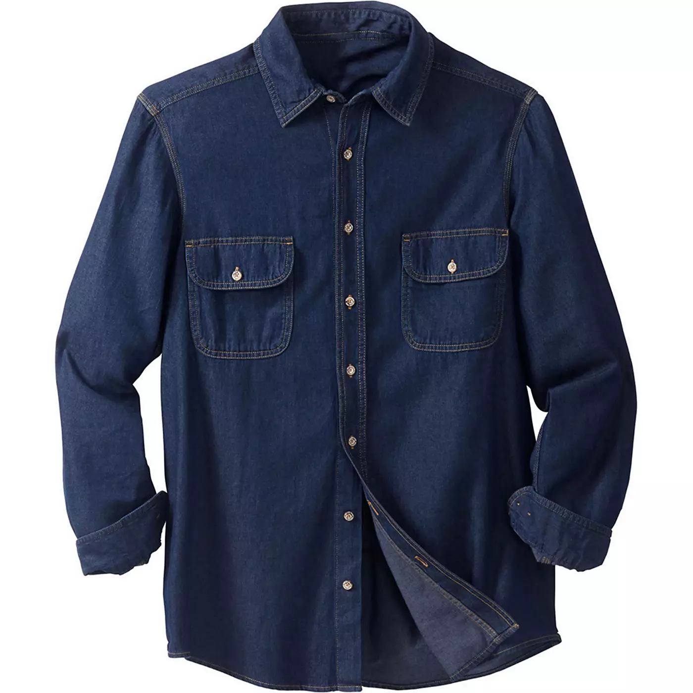 Рубашка из денима и твила с длинными рукавами Boulder Creek Big & Tall by KingSize