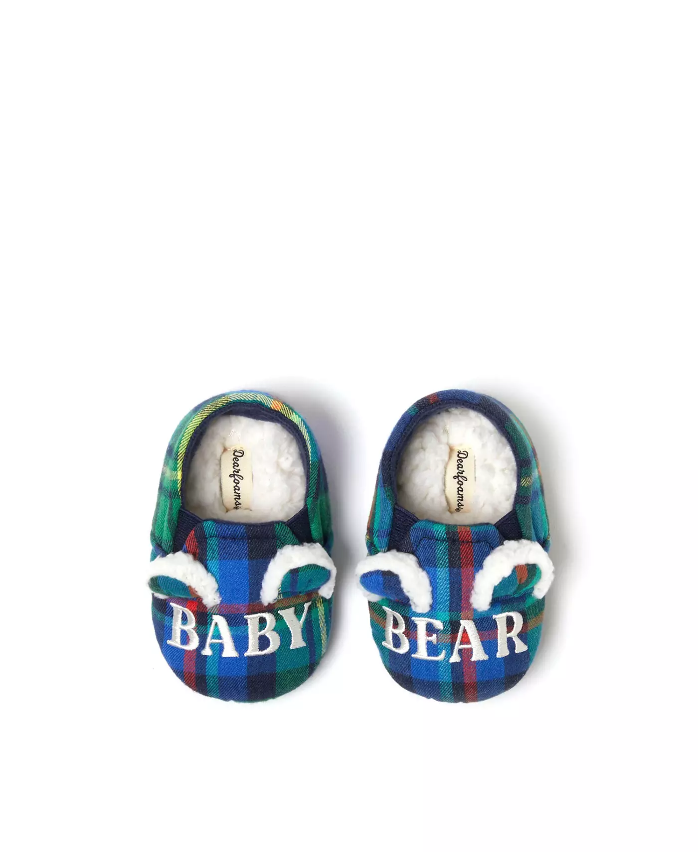 Тапочки Dearfoams Baby Baby Bear Plaid с закрытой спинкой