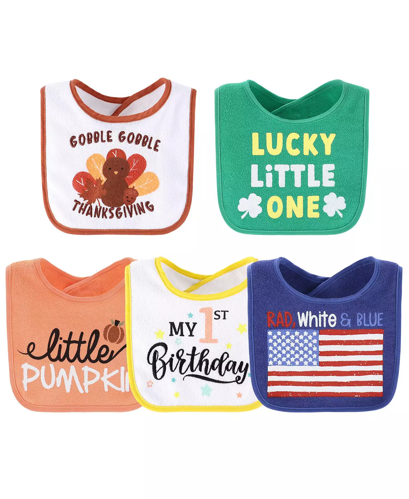 Махровые нагрудники Peanutshell для мальчиков, упаковка 20 шт. для кормления, прорезывания зубов или слюнотечения, Dino Boy/Holiday