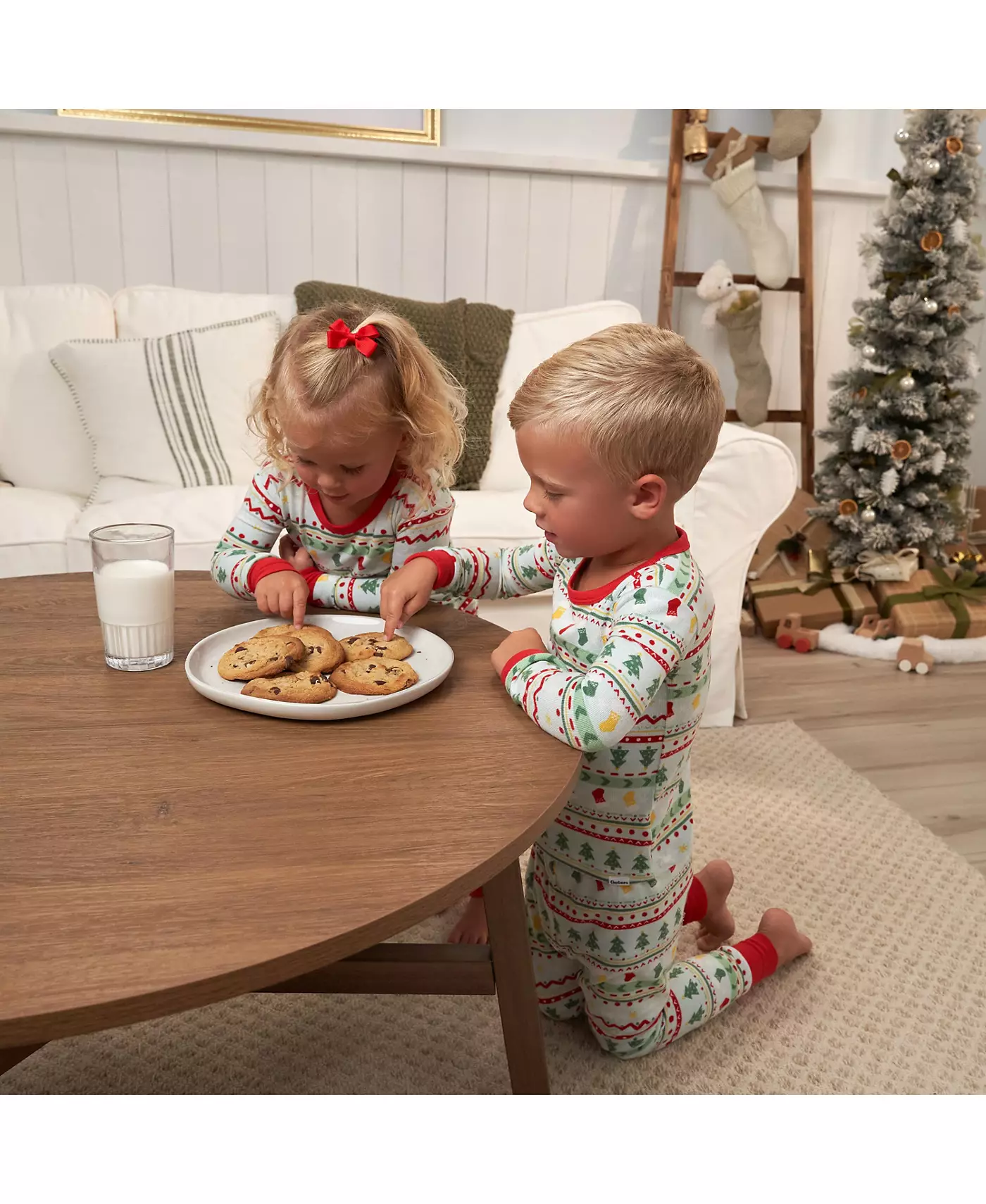 Gerber Baby Girls Holiday Семейная пижама Нейтральная двухкомпонентная пижама