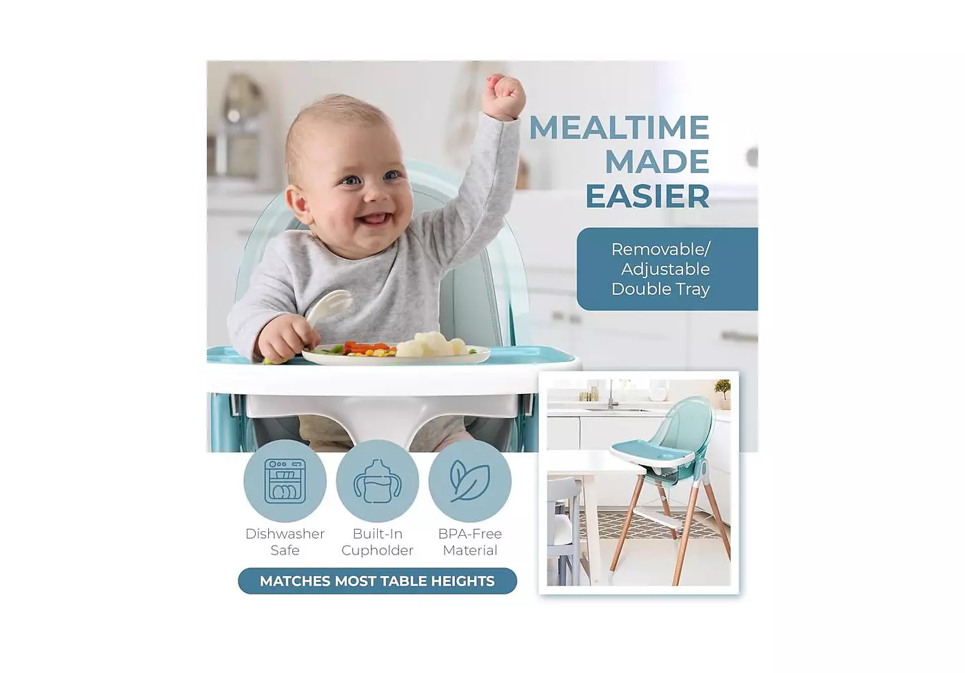 Детский стульчик Children of Design 6 в 1 Deluxe со съемной подушкой